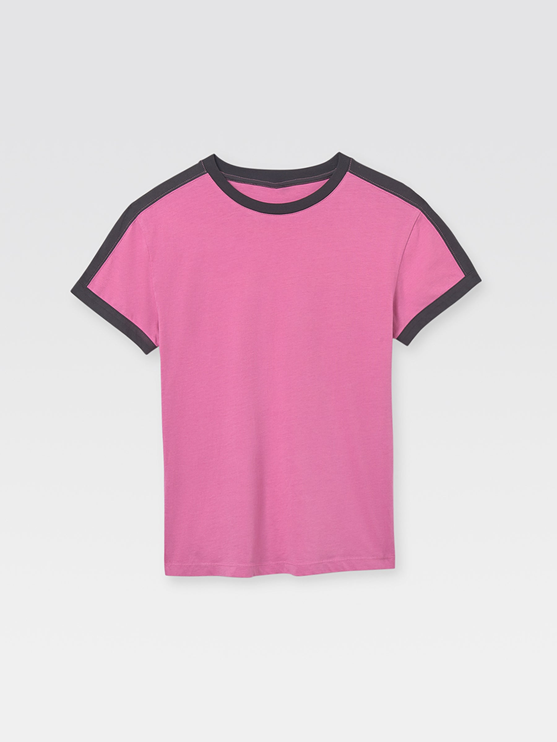Diego Short Sleeve T-Shirt Top - Pink Black - Gimaguas
