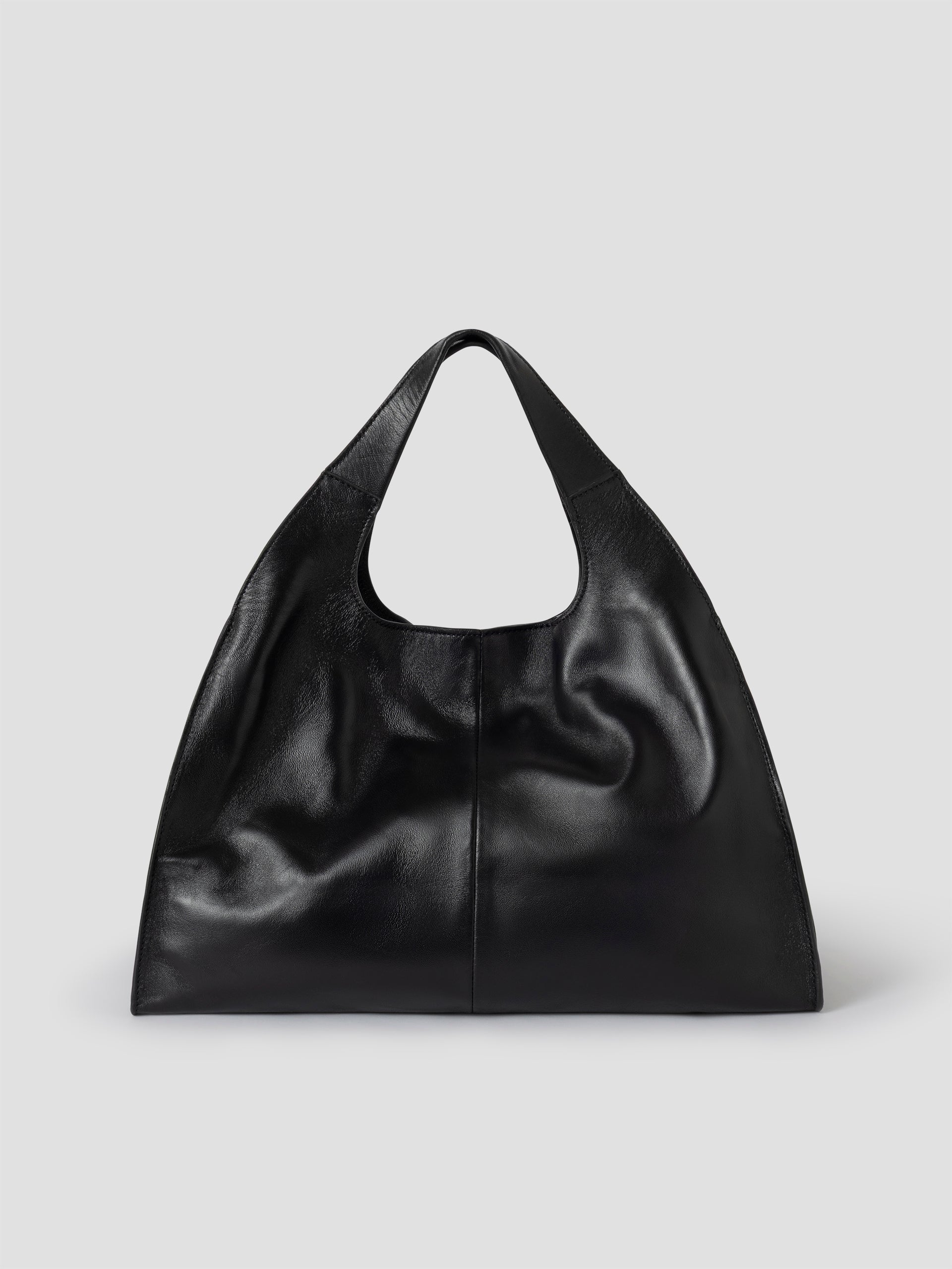 Women's black nappa structured shoulder bag – Gimaguas