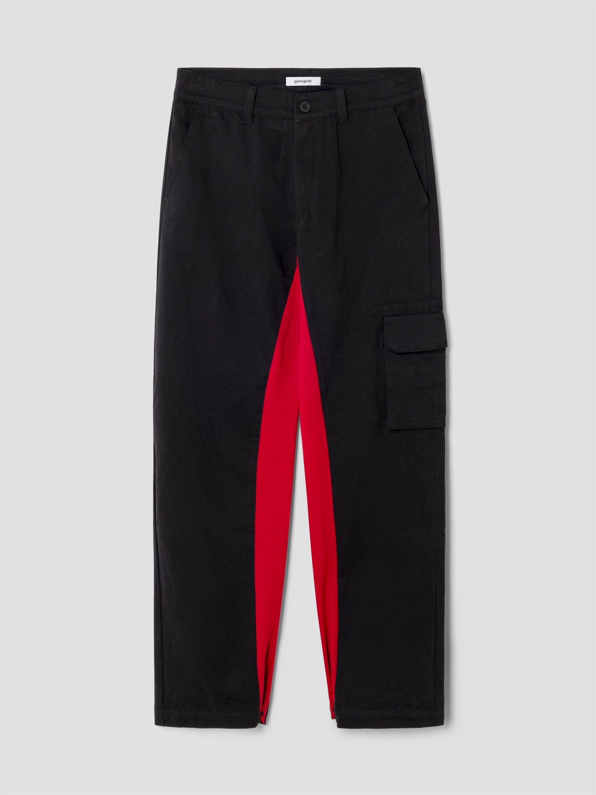 Unisex navy straight-leg trousers with red front stripe – Gimaguas