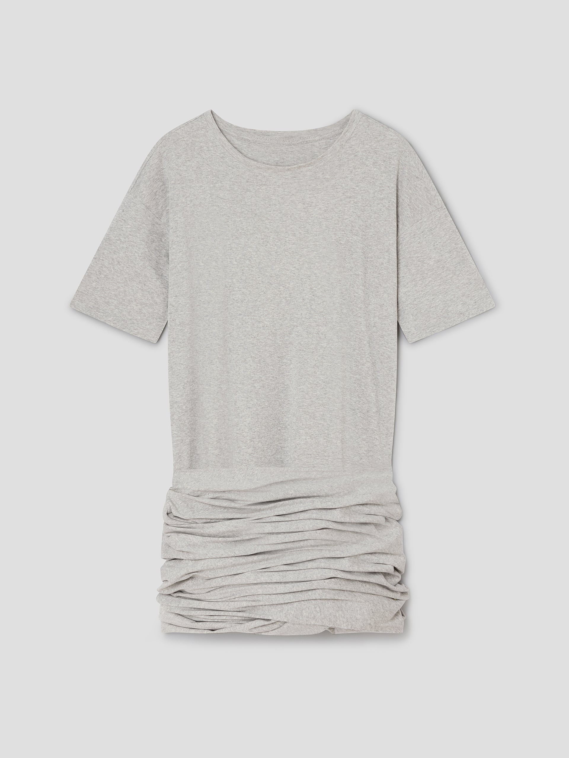 Grey Cotton Jersey Dress with Gathered Waist Detail – Gimaguas
