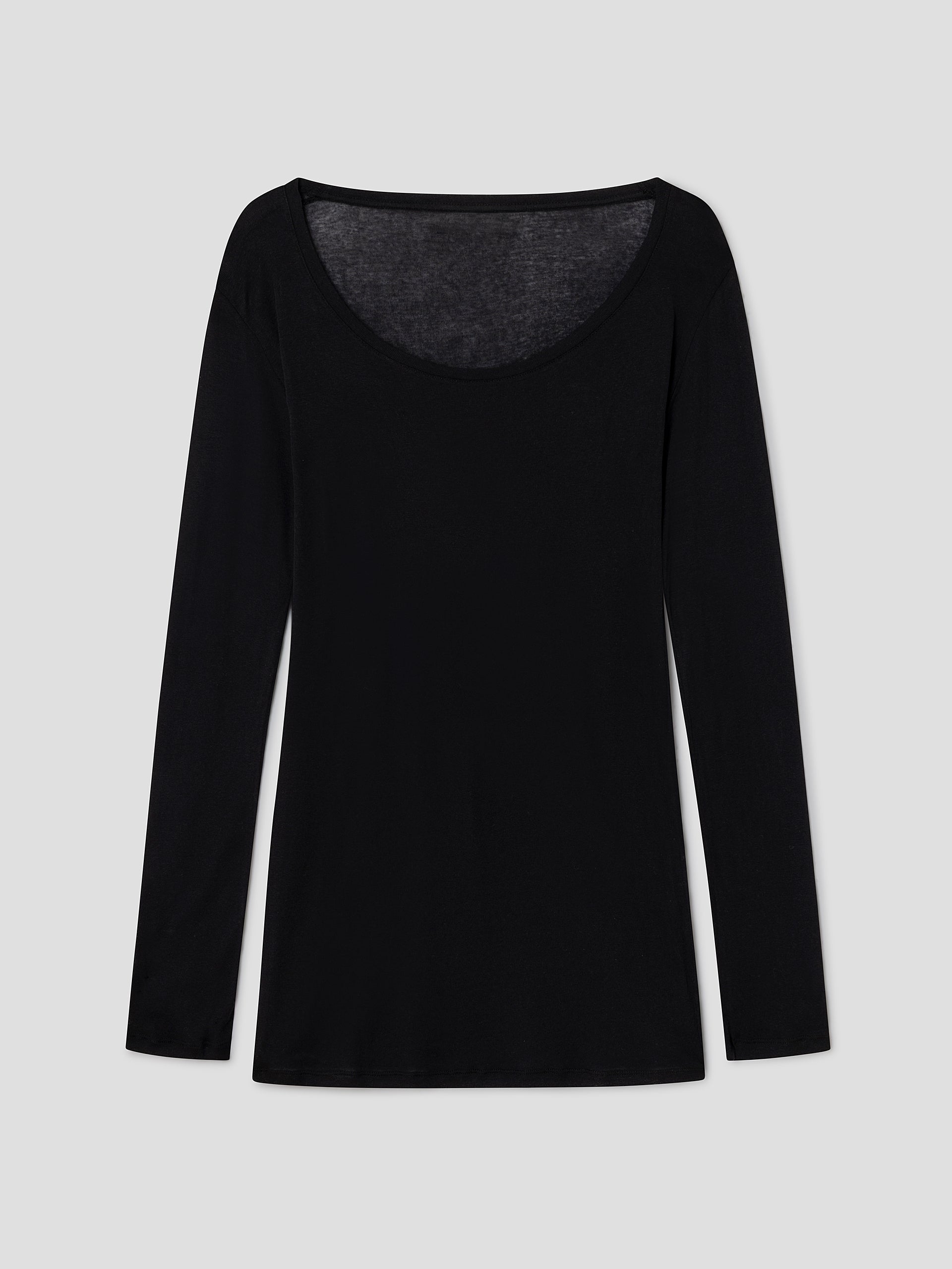 Black Cotton Jersey Mini Dress with Long Sleeves | Gimaguas