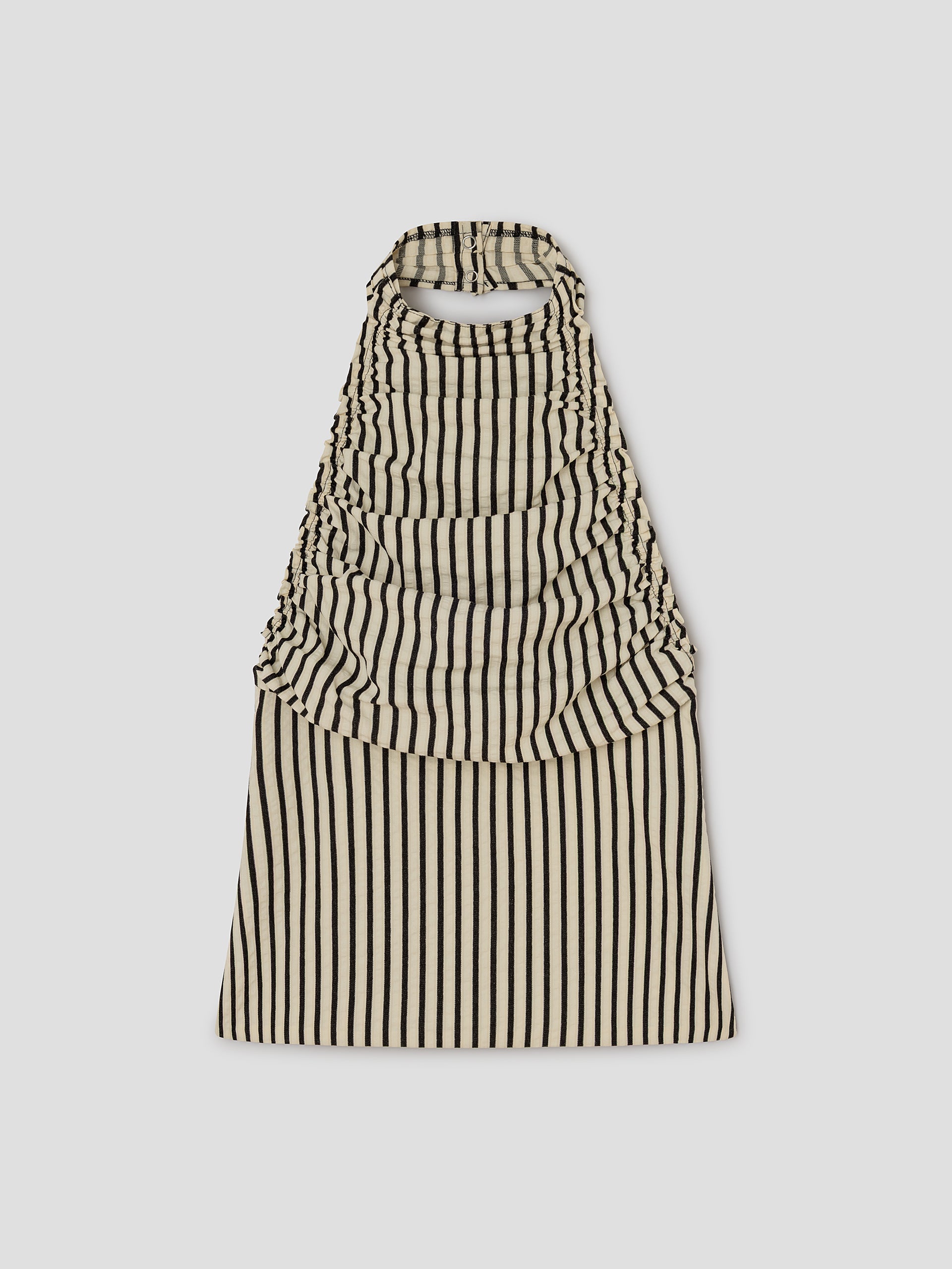 Beige Halter Top with Striped Front and Open Back | Gimaguas