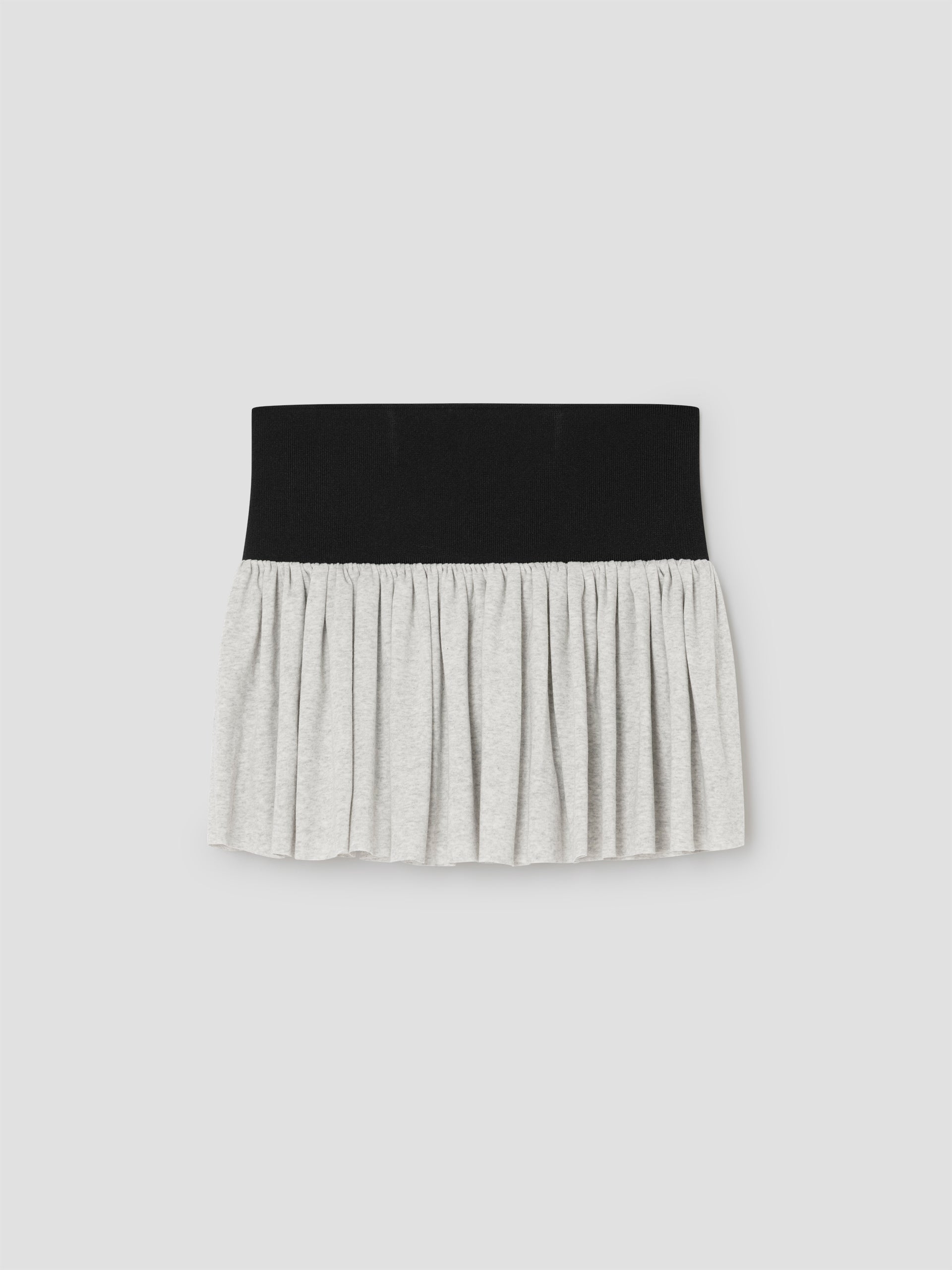 Grey Flared Mini Skirt with Black Waistband for Women – Gimaguas