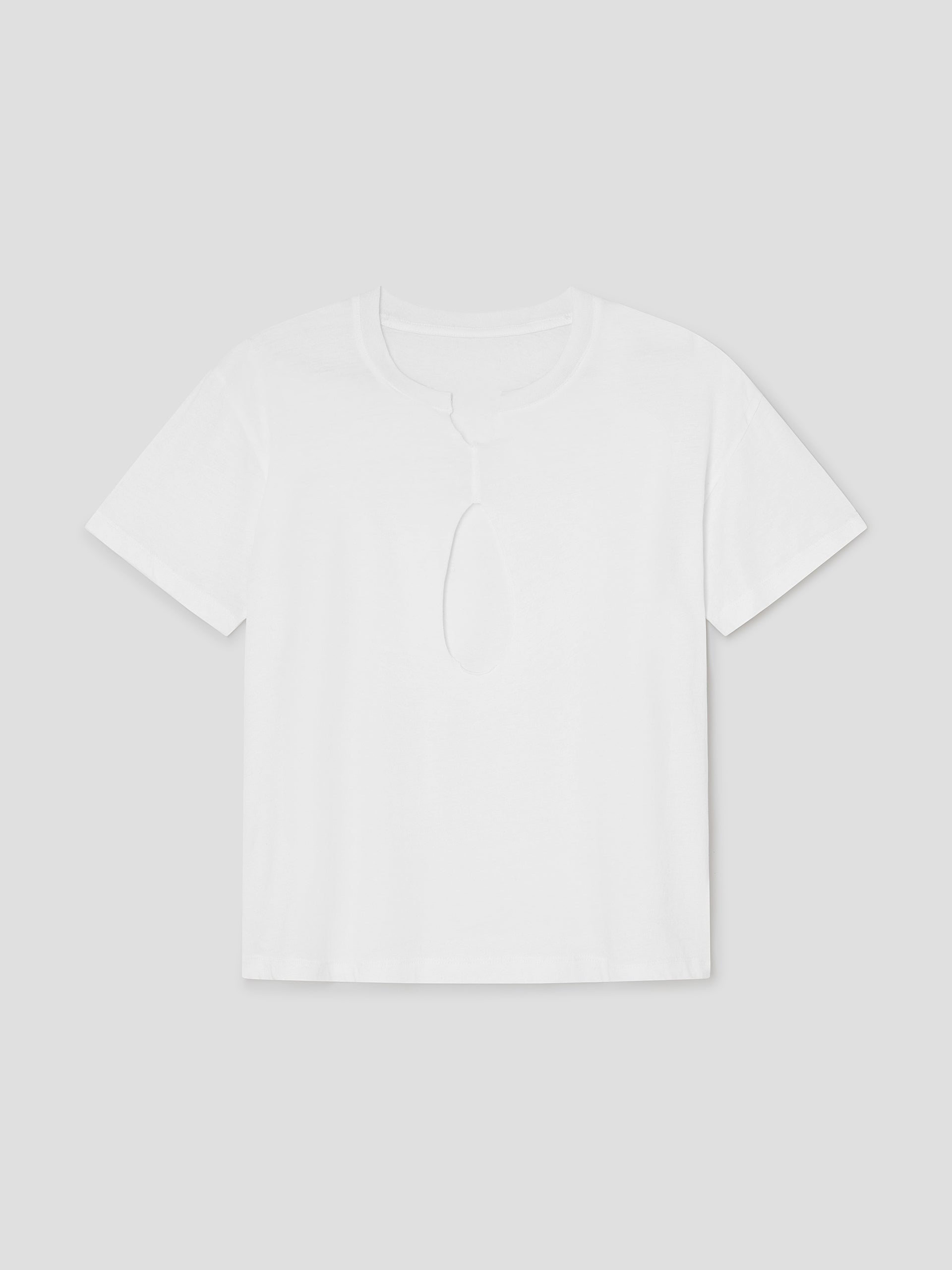 White Women's Jersey T-Shirt with Oval Cut-Out | Gimaguas