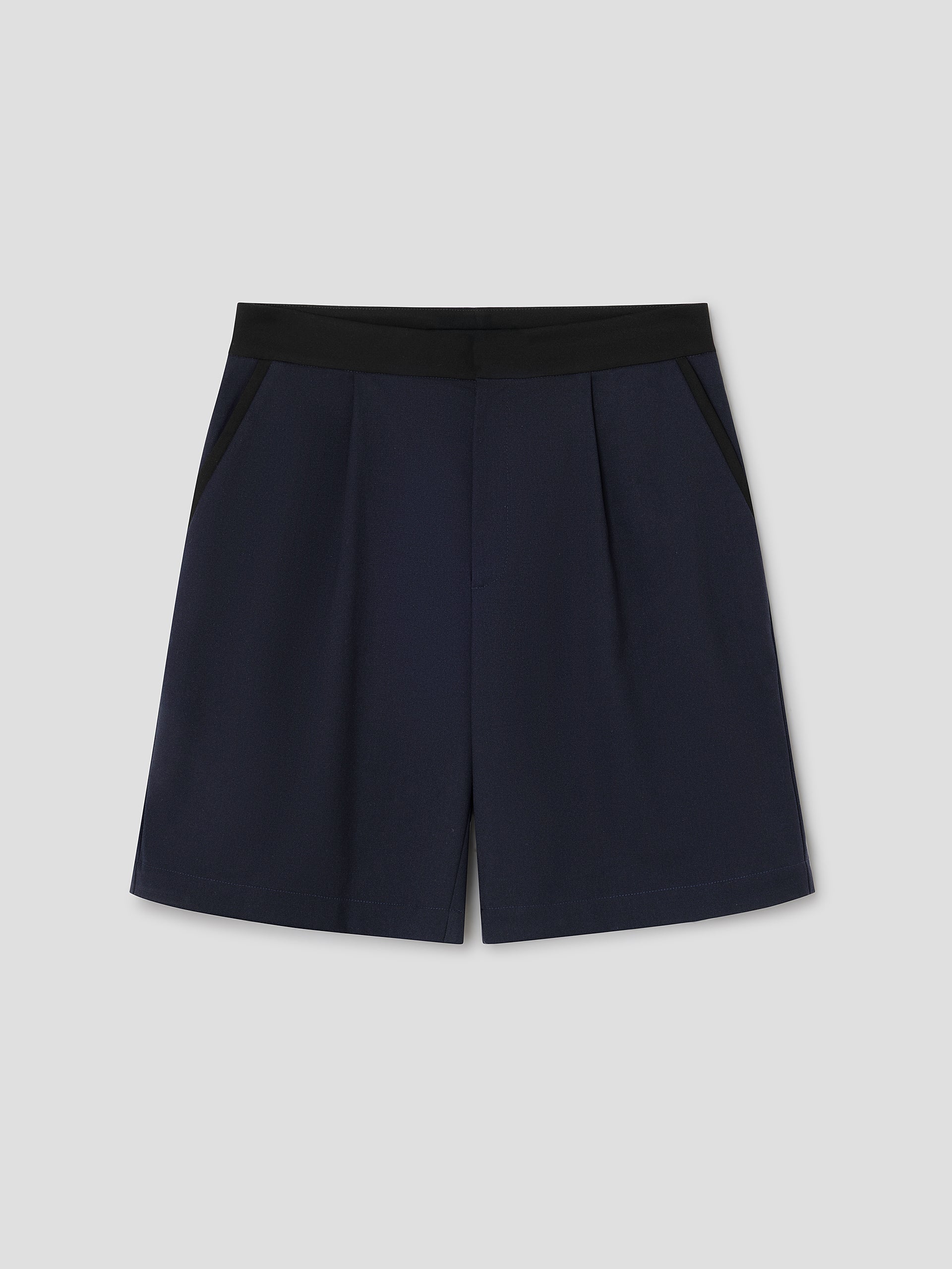 Navy Cold Wool Unisex Shorts with Welt Pockets – Gimaguas