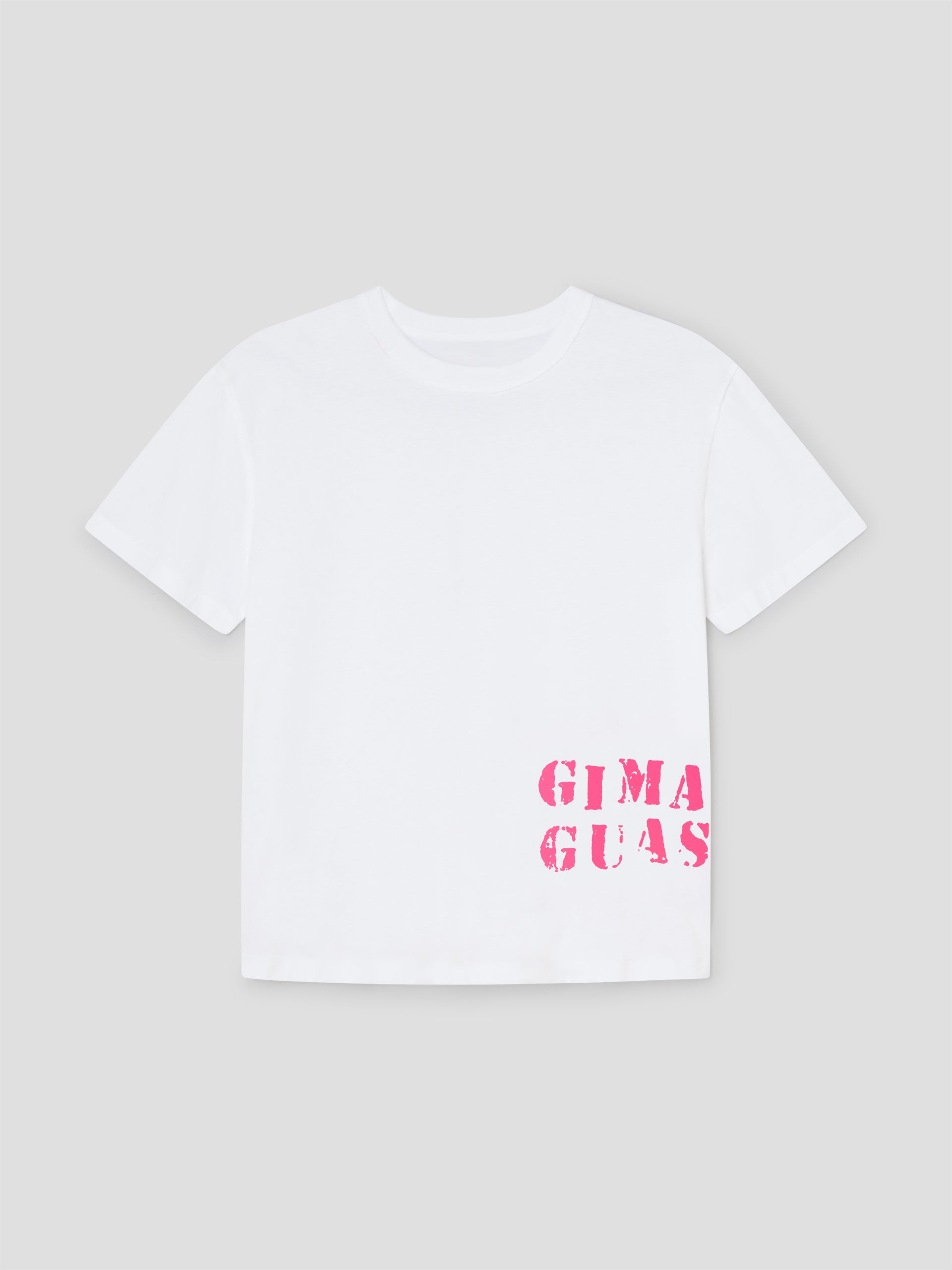 gimaguas ピンク 半袖Tシャツ White Unisex T-Shirt | Pink Gimaguas Logo