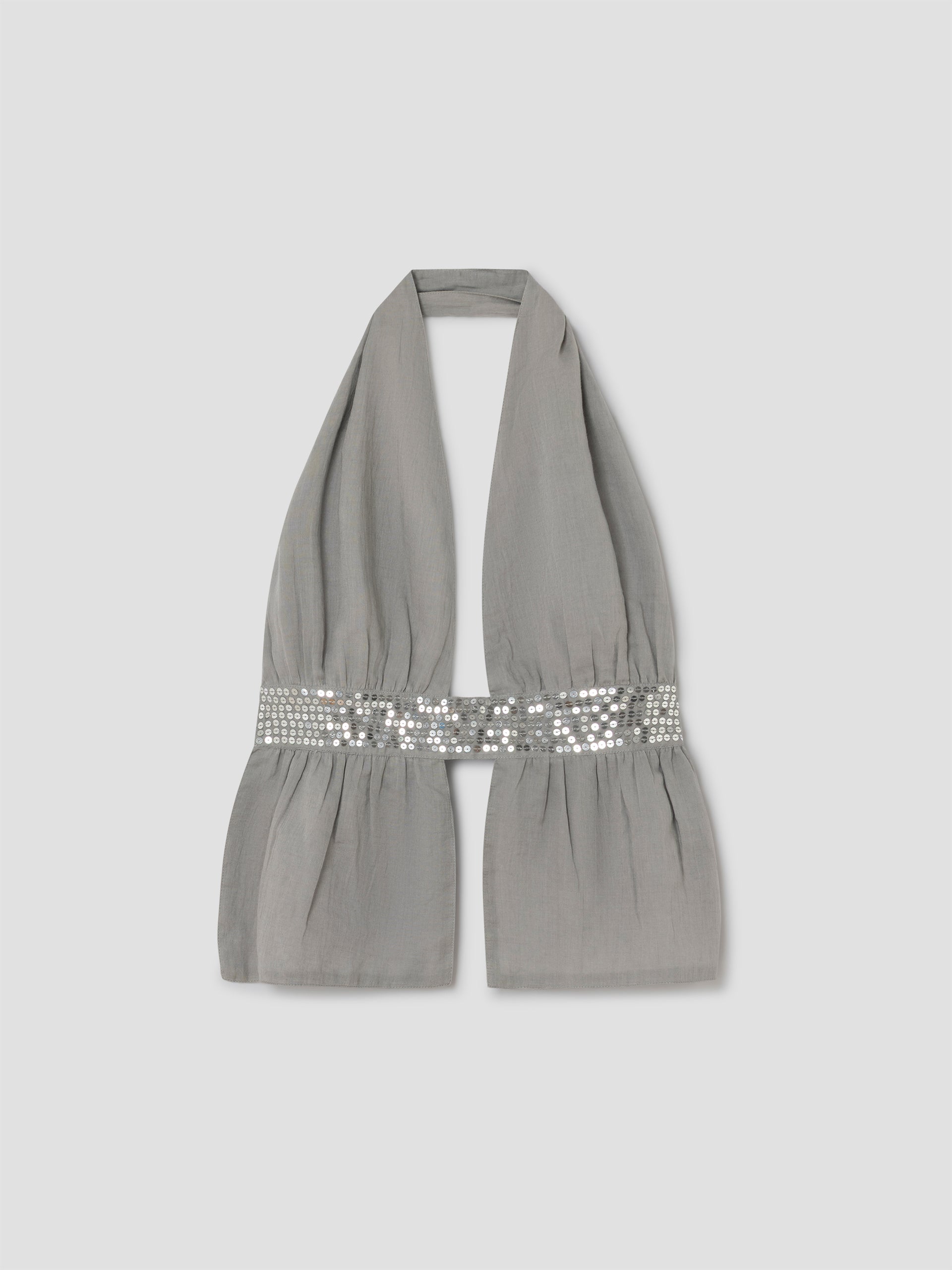 Grey Cotton Halter Top with Sequin Strap | Gimaguas