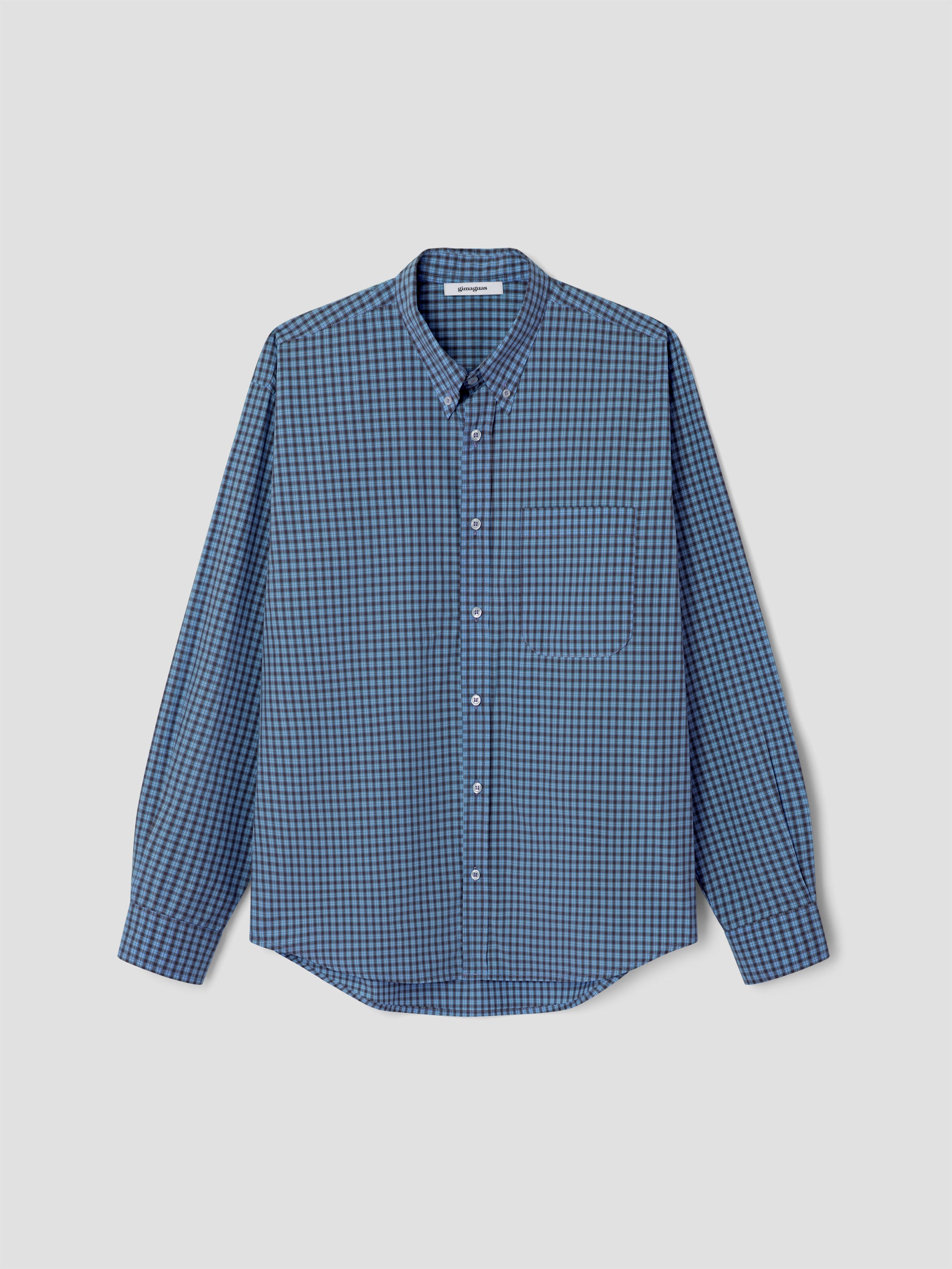 Blue checkered shirt with front pocket and relaxed fit Gimaguas Blue checkered shirt with front pocket and relaxed fit Gimaguas