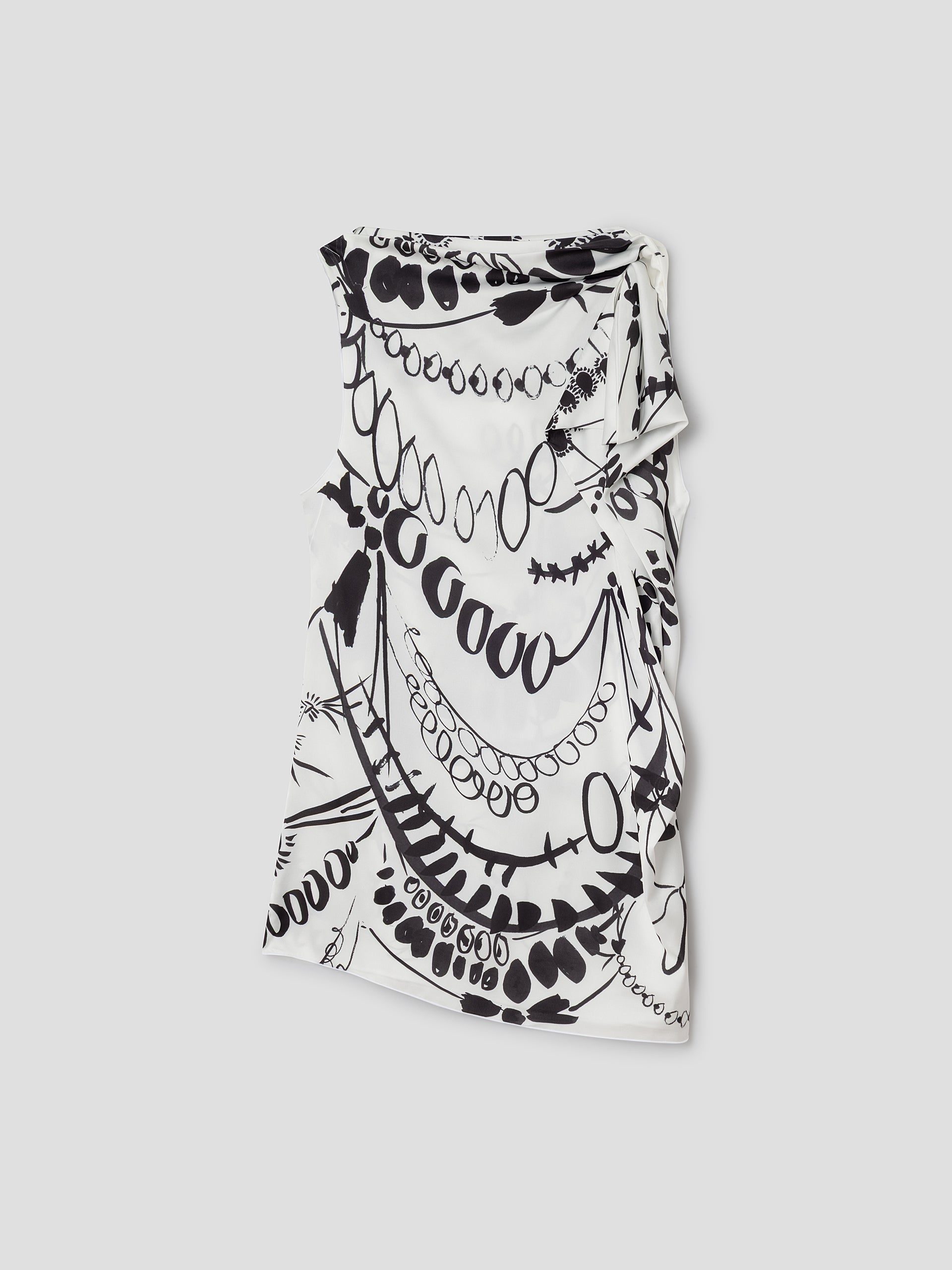 White mini dress with black jewel print – Gimaguas