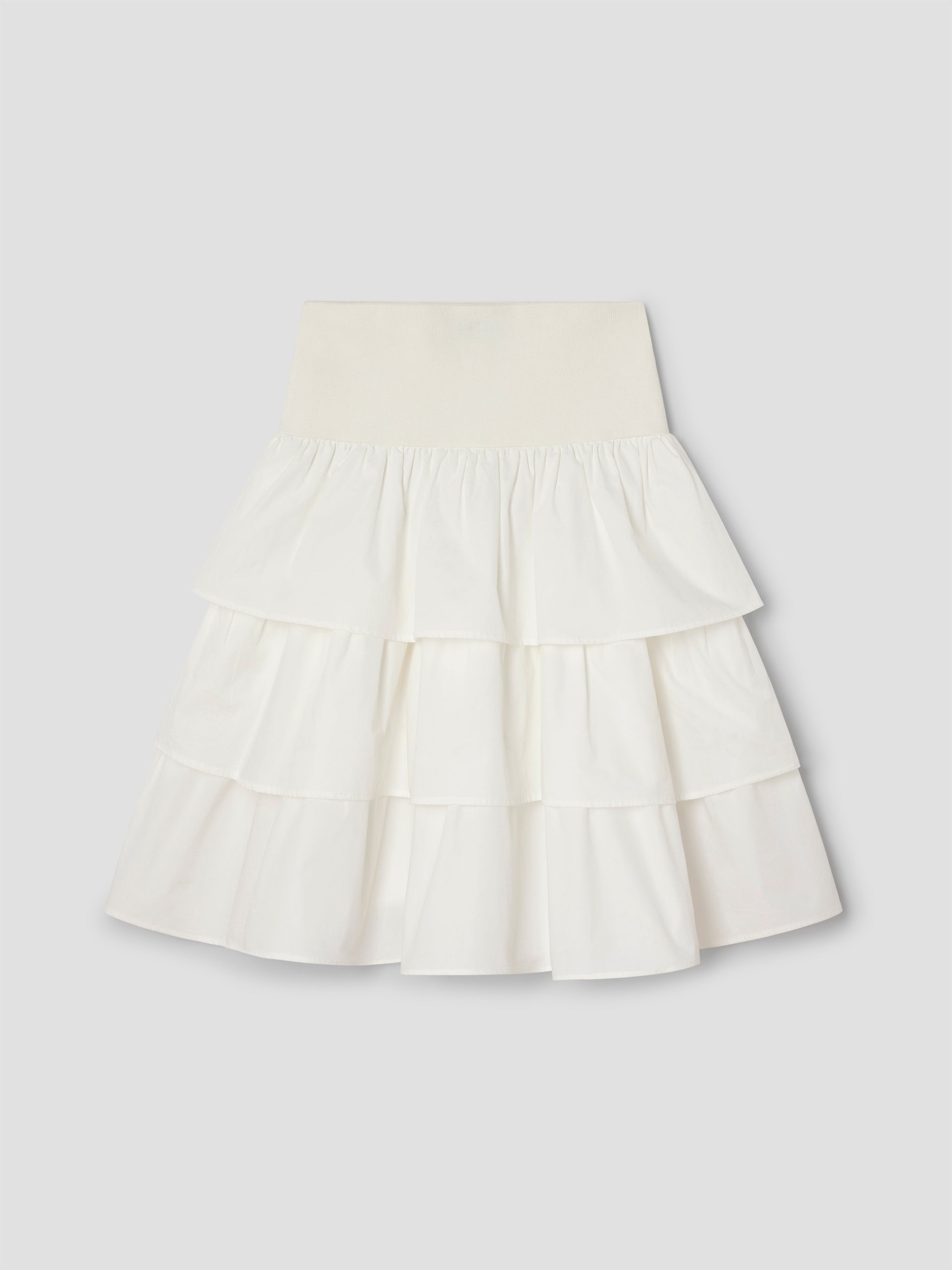 White low-rise midi skirt with wide waistband - Gimaguas