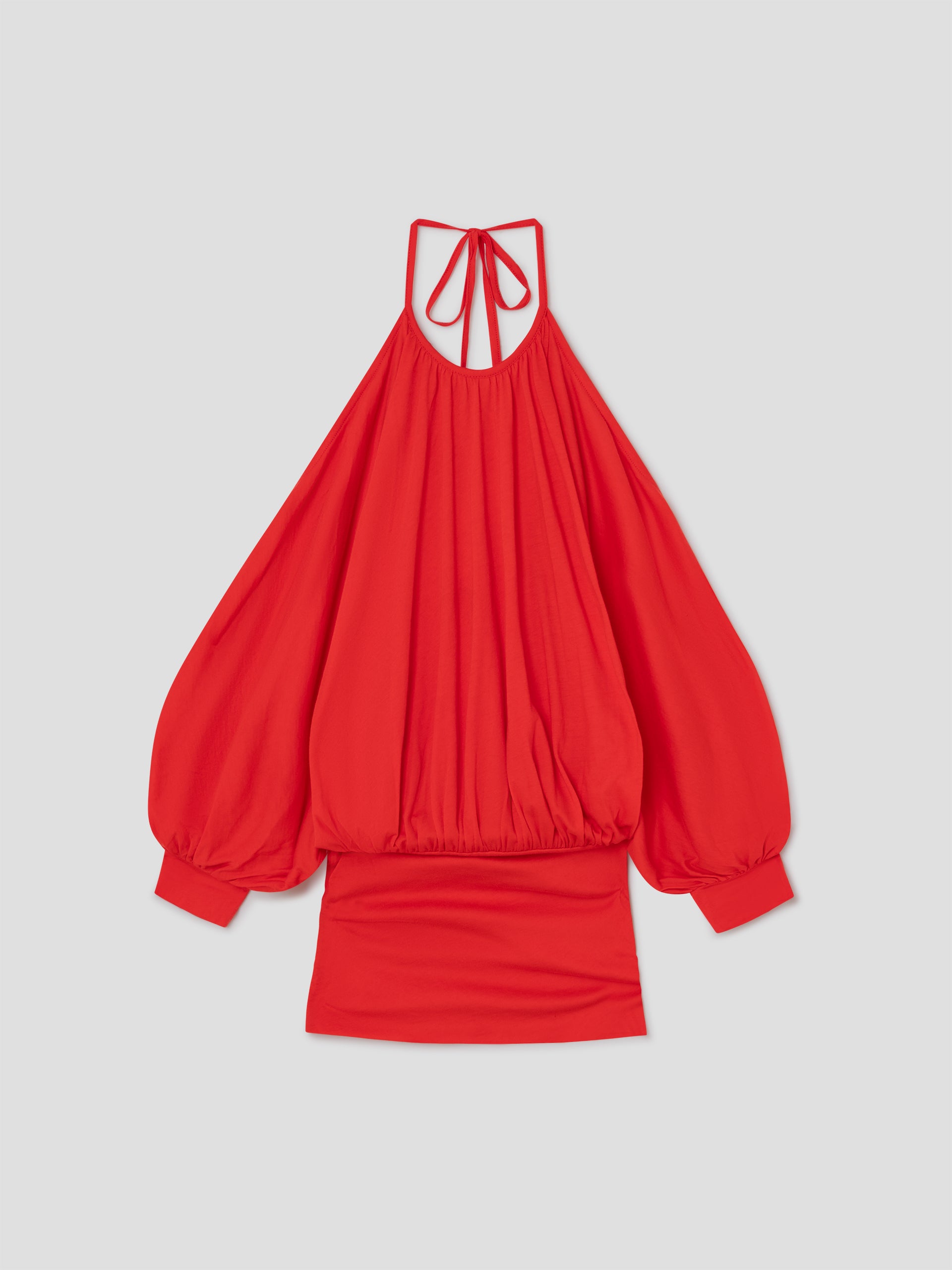 Women's Red Open Shoulder Long Sleeve Top. Gimaguas