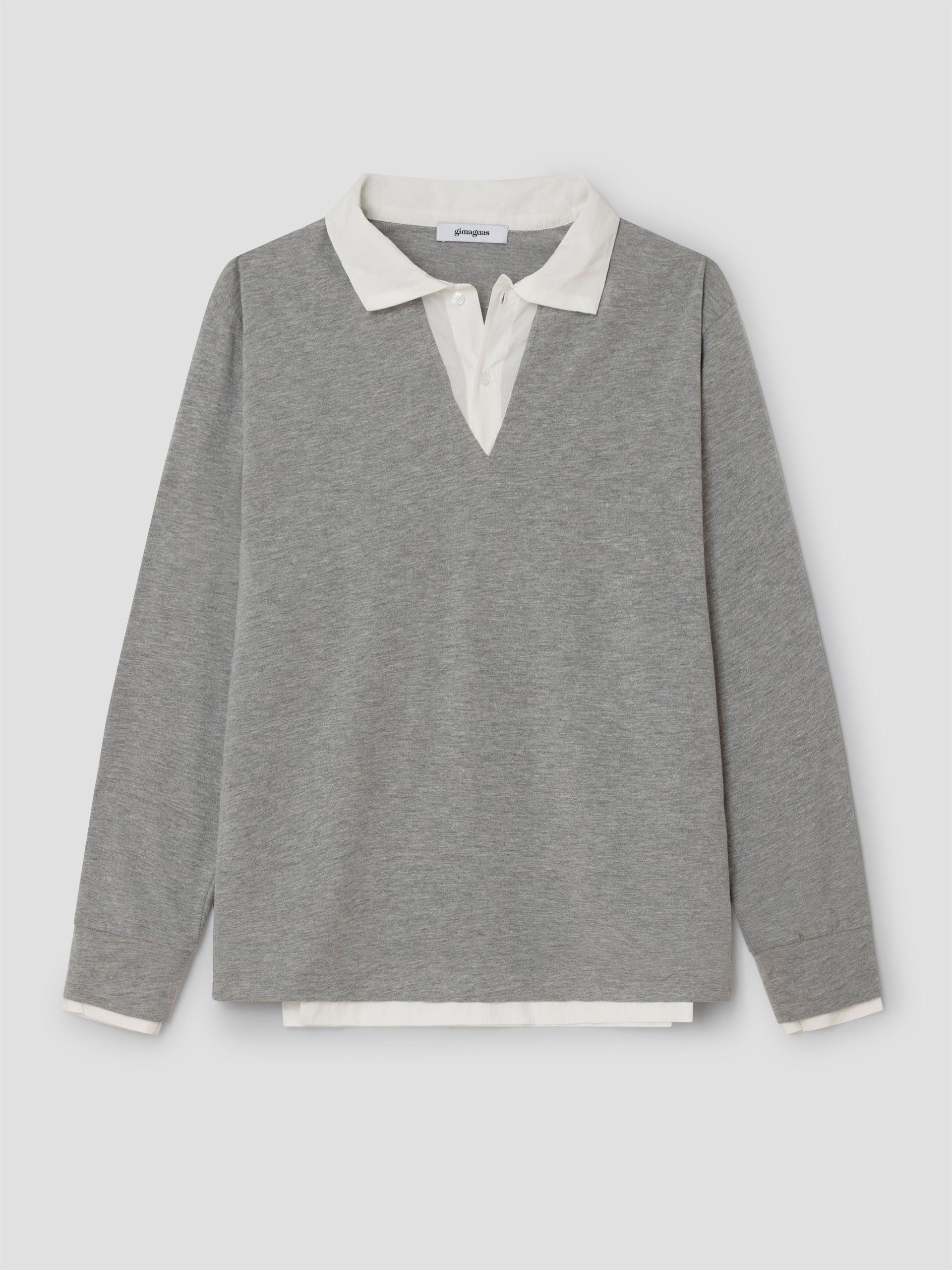 Grey and white polo shirt with layered effect – Gimaguas