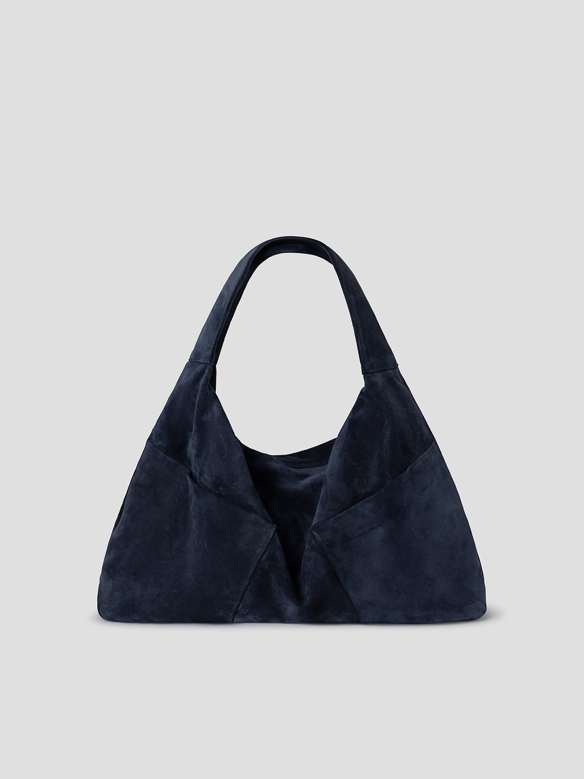 Women's navy suede maxi hobo shoulder bag - Gimaguas