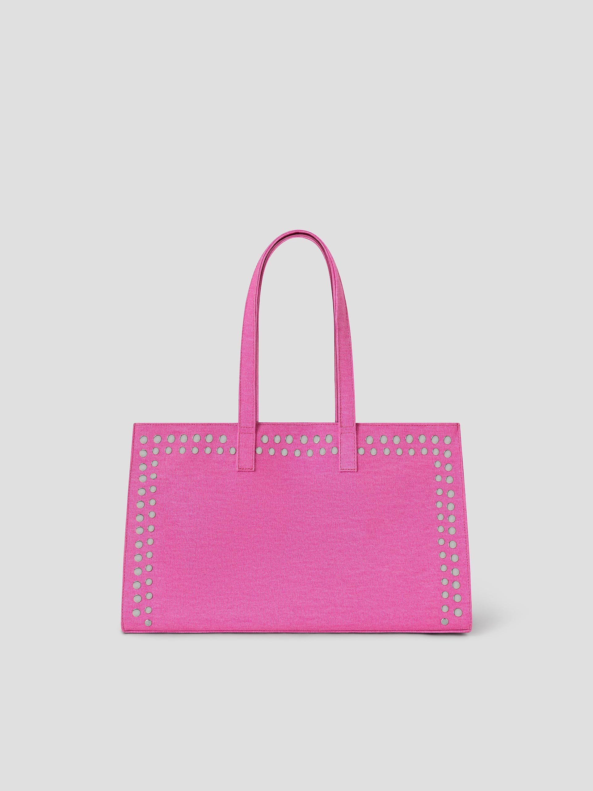 SymmetryGYDA ノベルティバッグ ピンク Pink Shopper Bag with Silver Studs for Women. Fits Laptop – Gimaguas