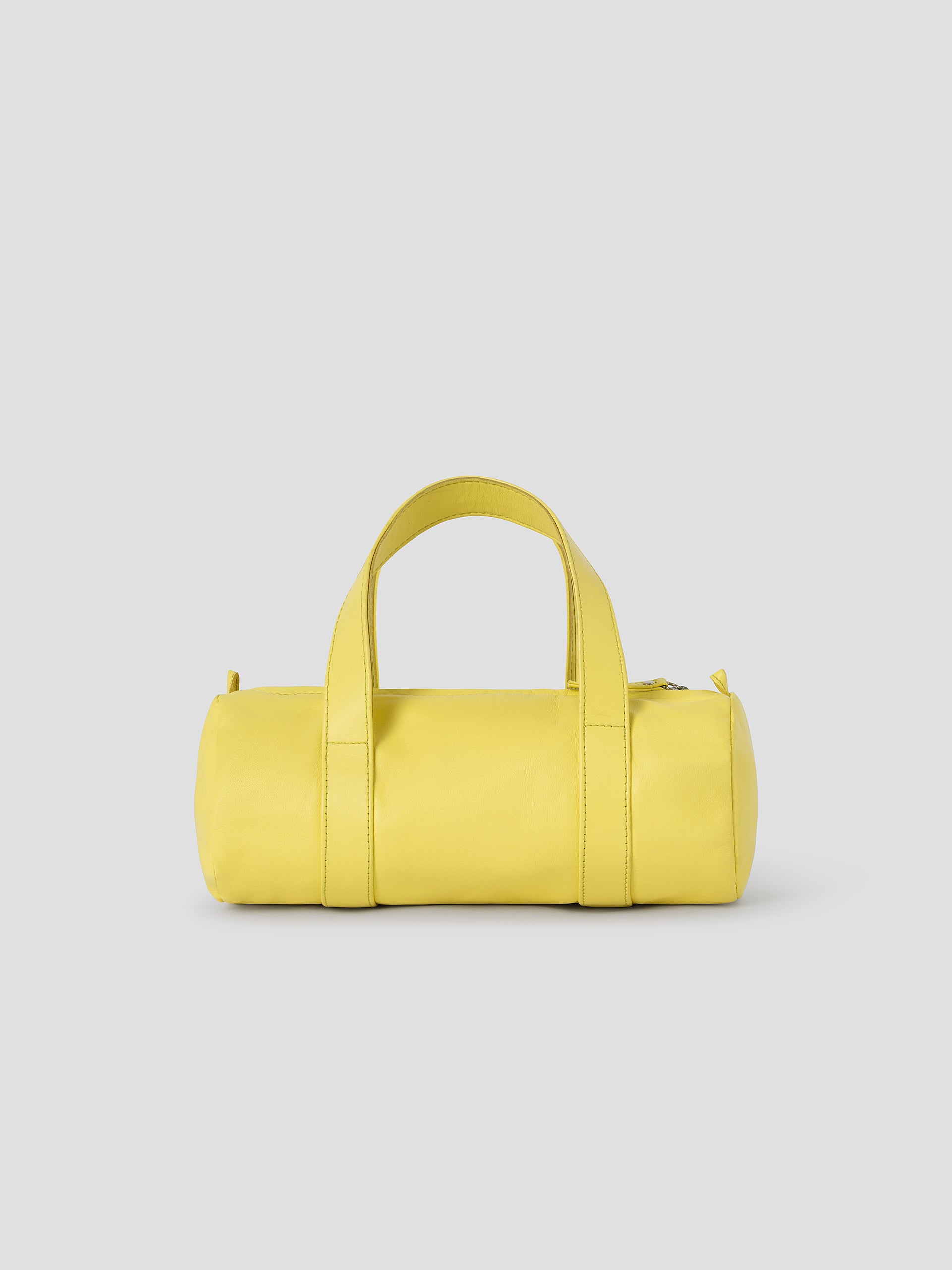 Yellow Leather Mini Bag with Zip Closure and Handles – Gimaguas