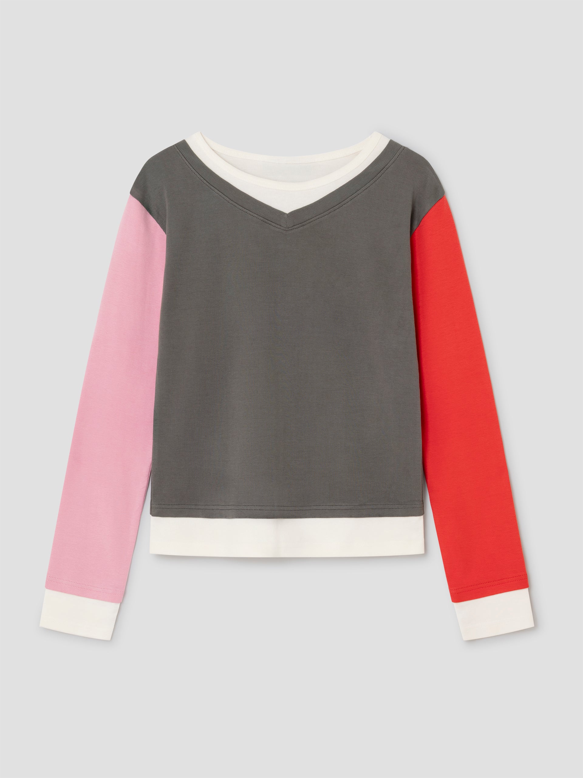 Women's multicolor long-sleeve t-shirt with layered effect – Gimaguas