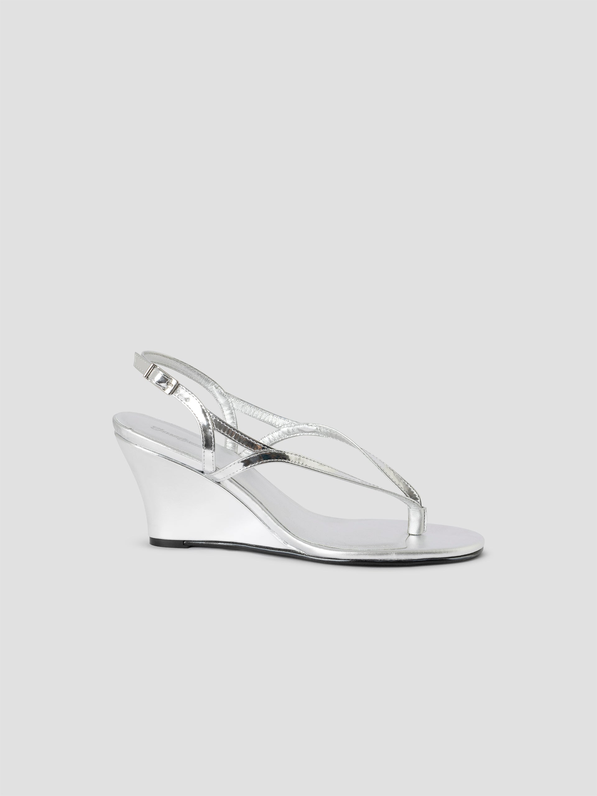 silver dress wedge sandals Sandal Wedges Silver - Footwear