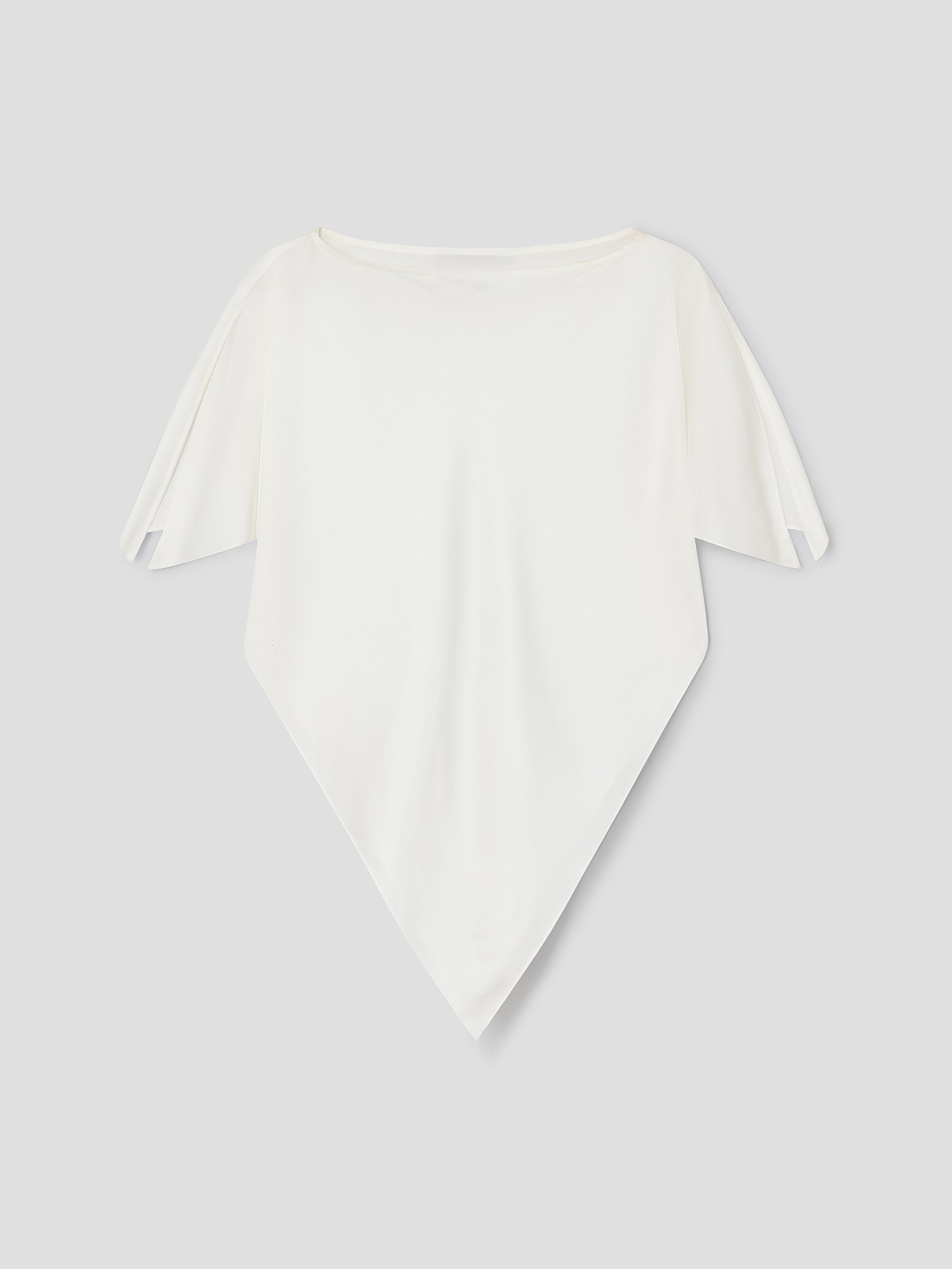 White satin top with pointed hemline and draped shoulders – Gimaguas