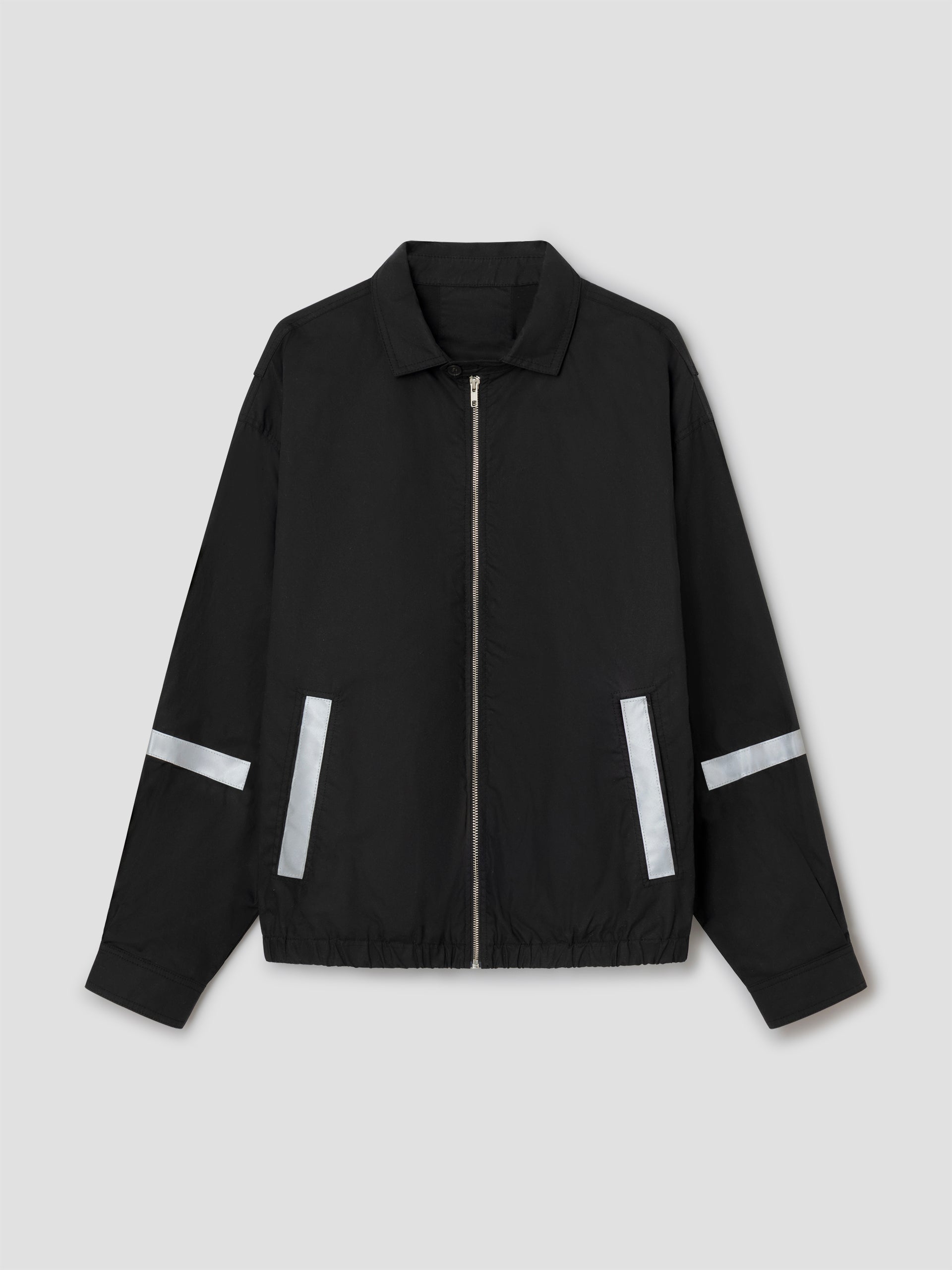 Black unisex waxed-effect jacket with reflective details – Gimaguas