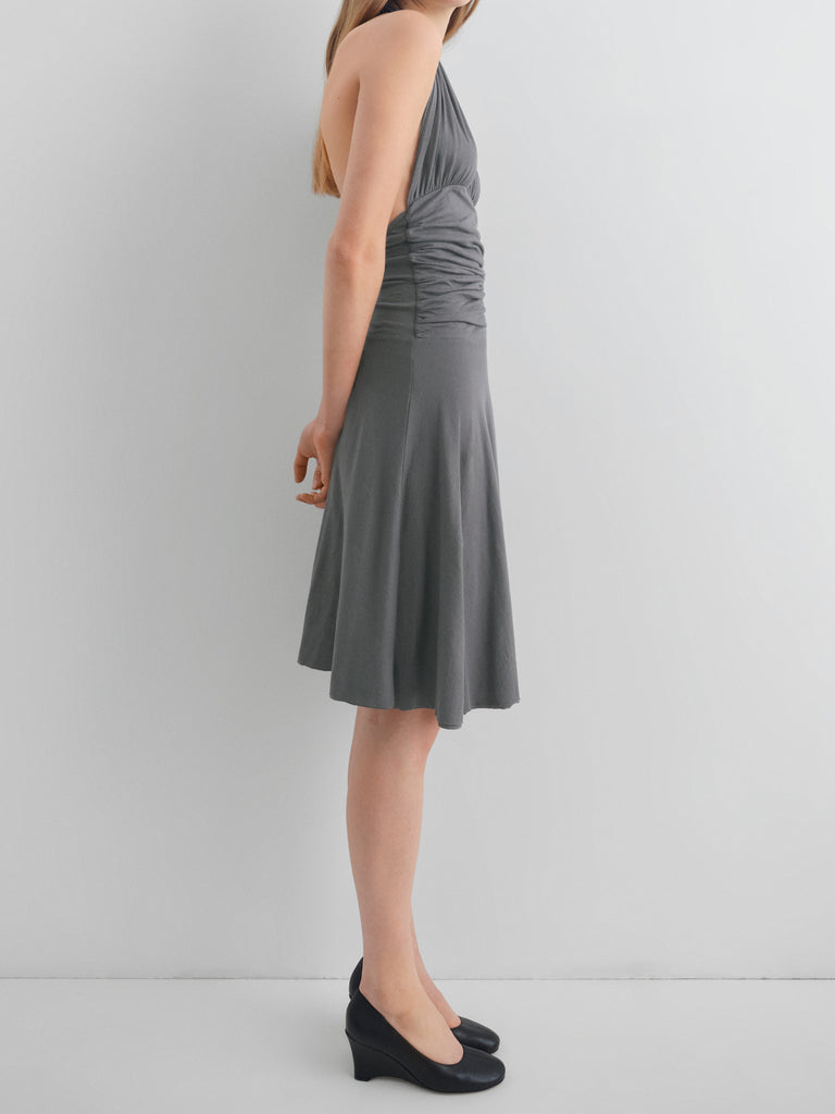 Faded black halter-neck dress for women with ruched top Gimaguas Faded black halter-neck dress for women with ruched top Gimaguas
