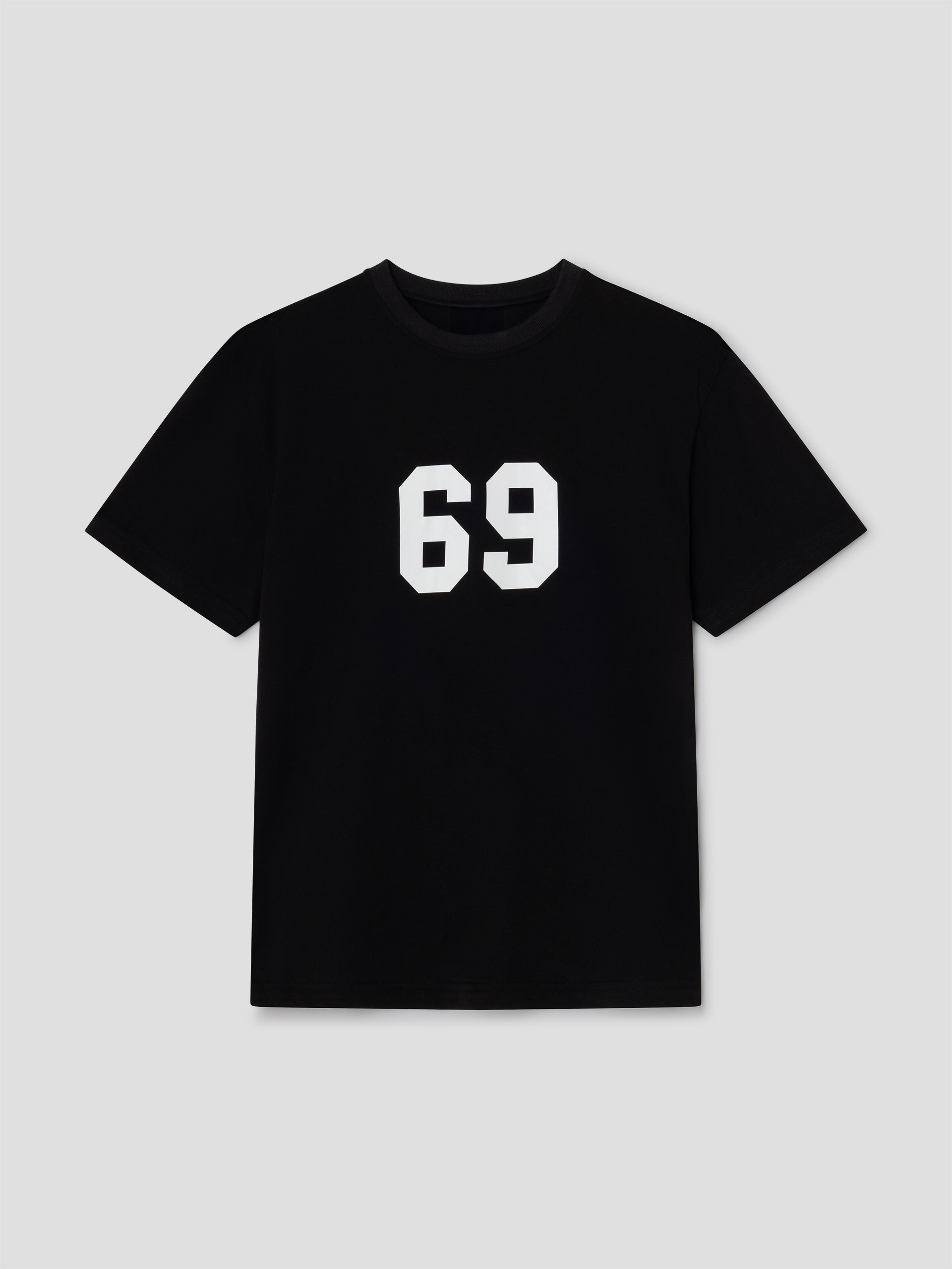 Unisex black short-sleeve t-shirt with “69” print – Gimaguas