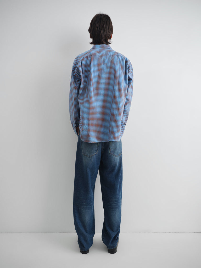 Blue checkered shirt with front pocket and relaxed fit Gimaguas Blue checkered shirt with front pocket and relaxed fit Gimaguas