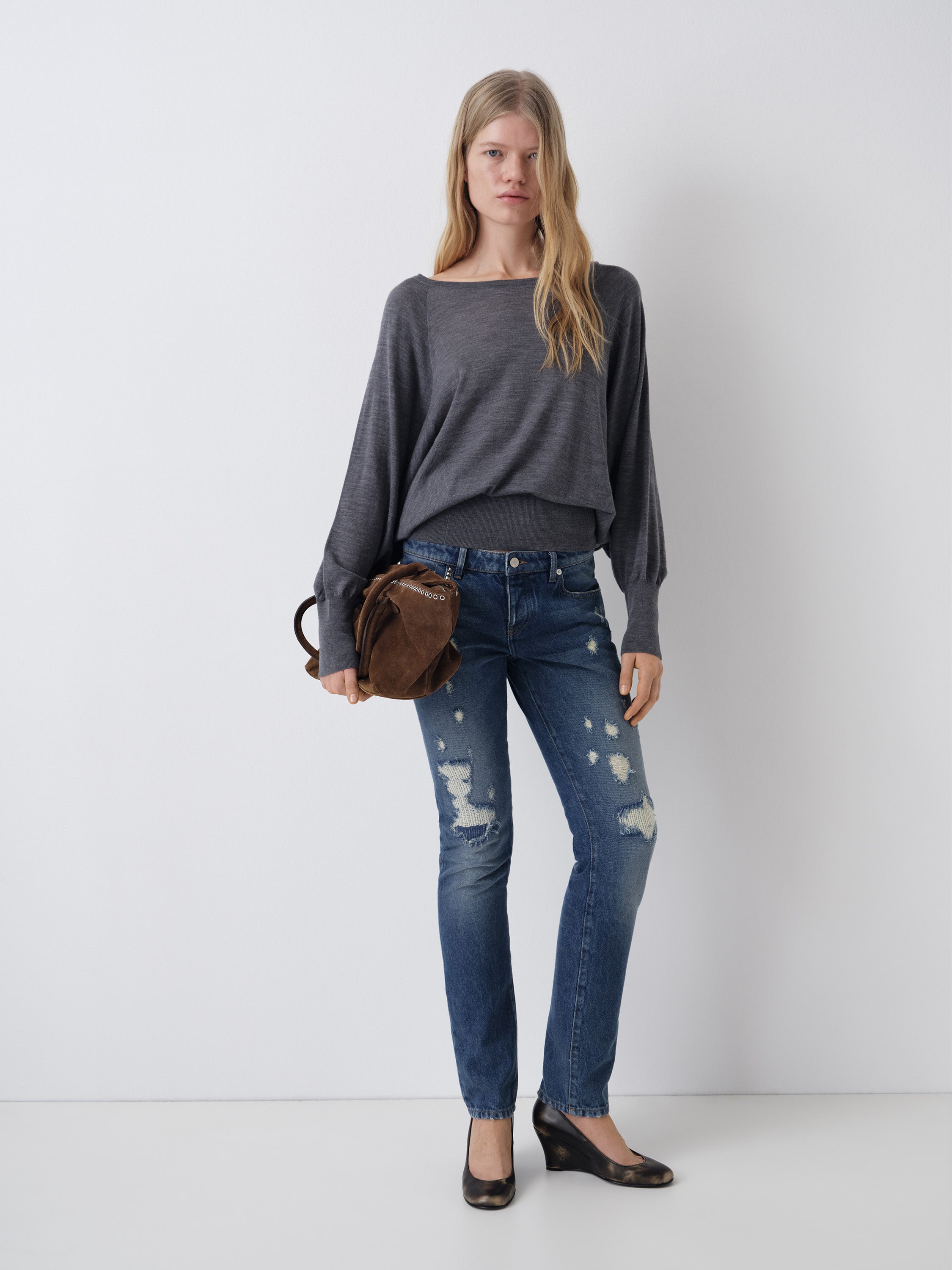 Low-rise skinny denim trousers for women in blue – Gimaguas