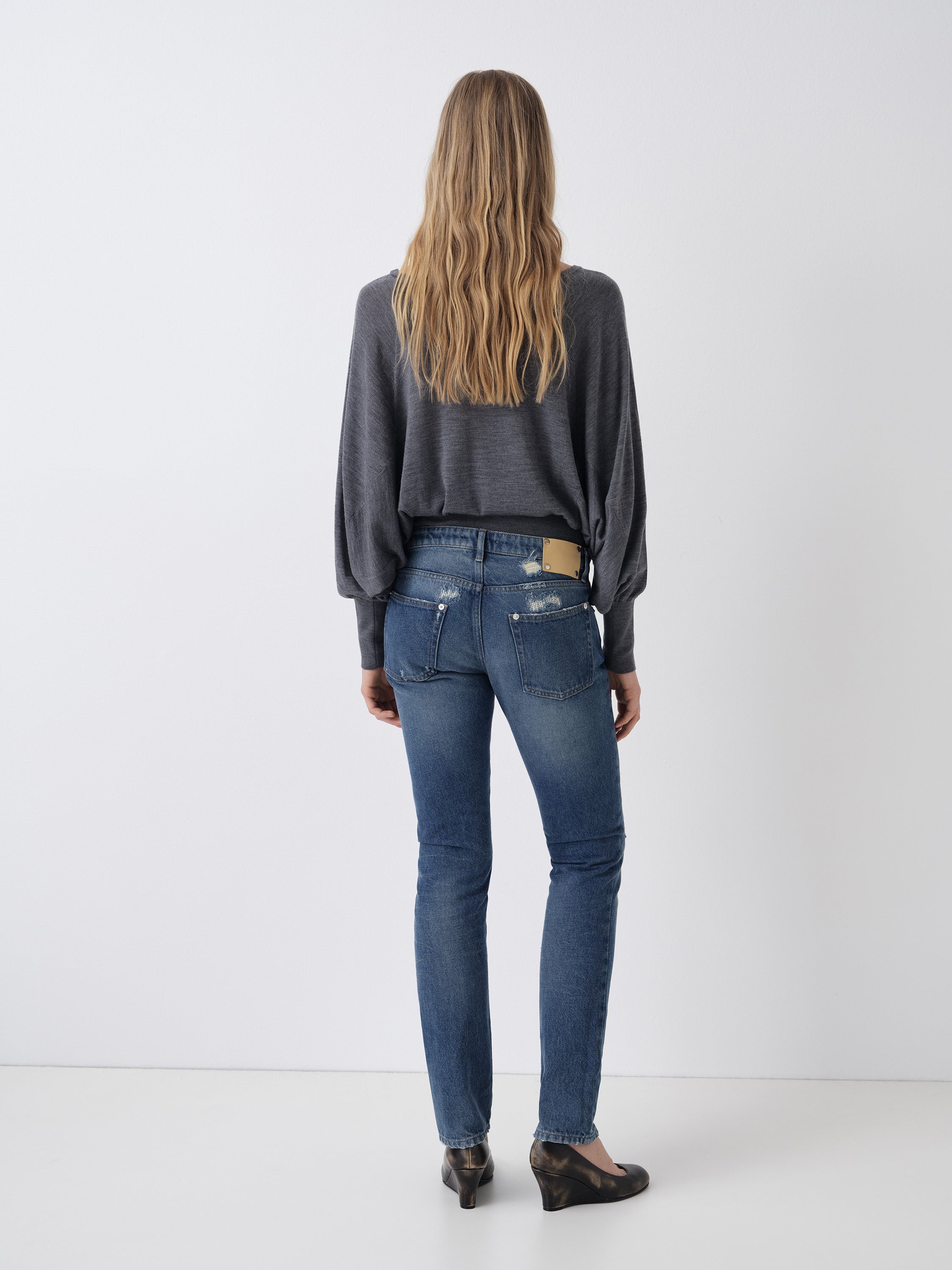 Low-rise skinny denim trousers for women in blue – Gimaguas