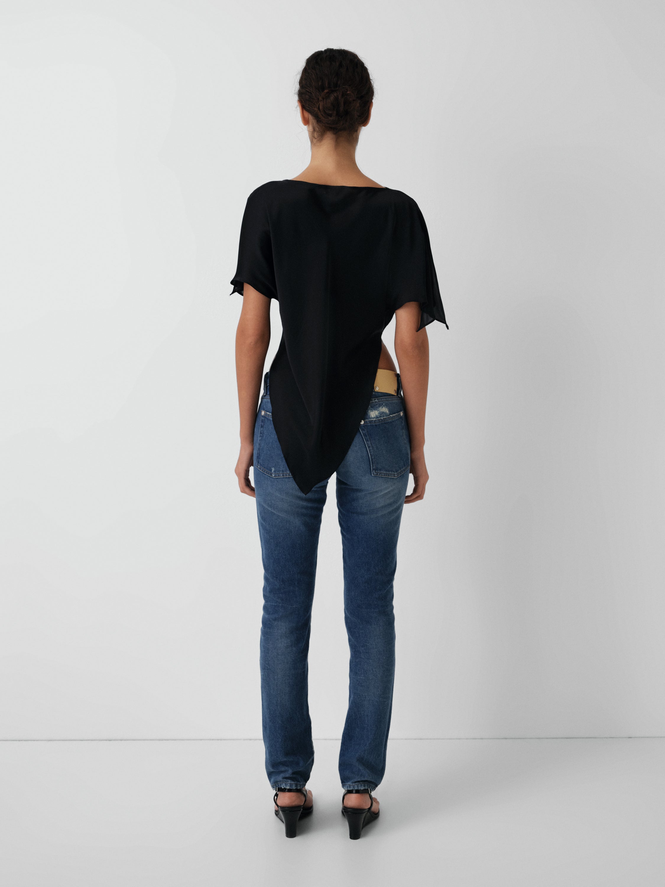 Gimaguas ギマガス　ワンショルダートップス Gimaguas Stripe One-Shoulder Top - Yellow/Blue Stipes | Garmentory