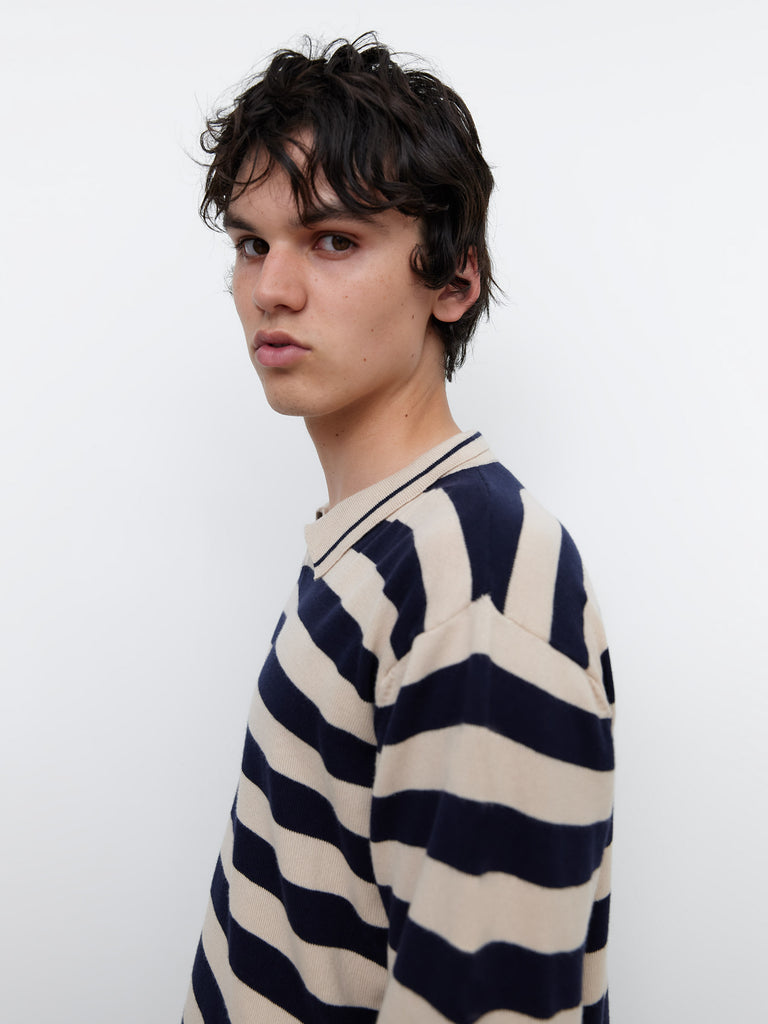 Leo Long Sleeve Polo Beige Stripes Gimaguas leo-long-sleeve-polo-beige-stripes-gimaguas