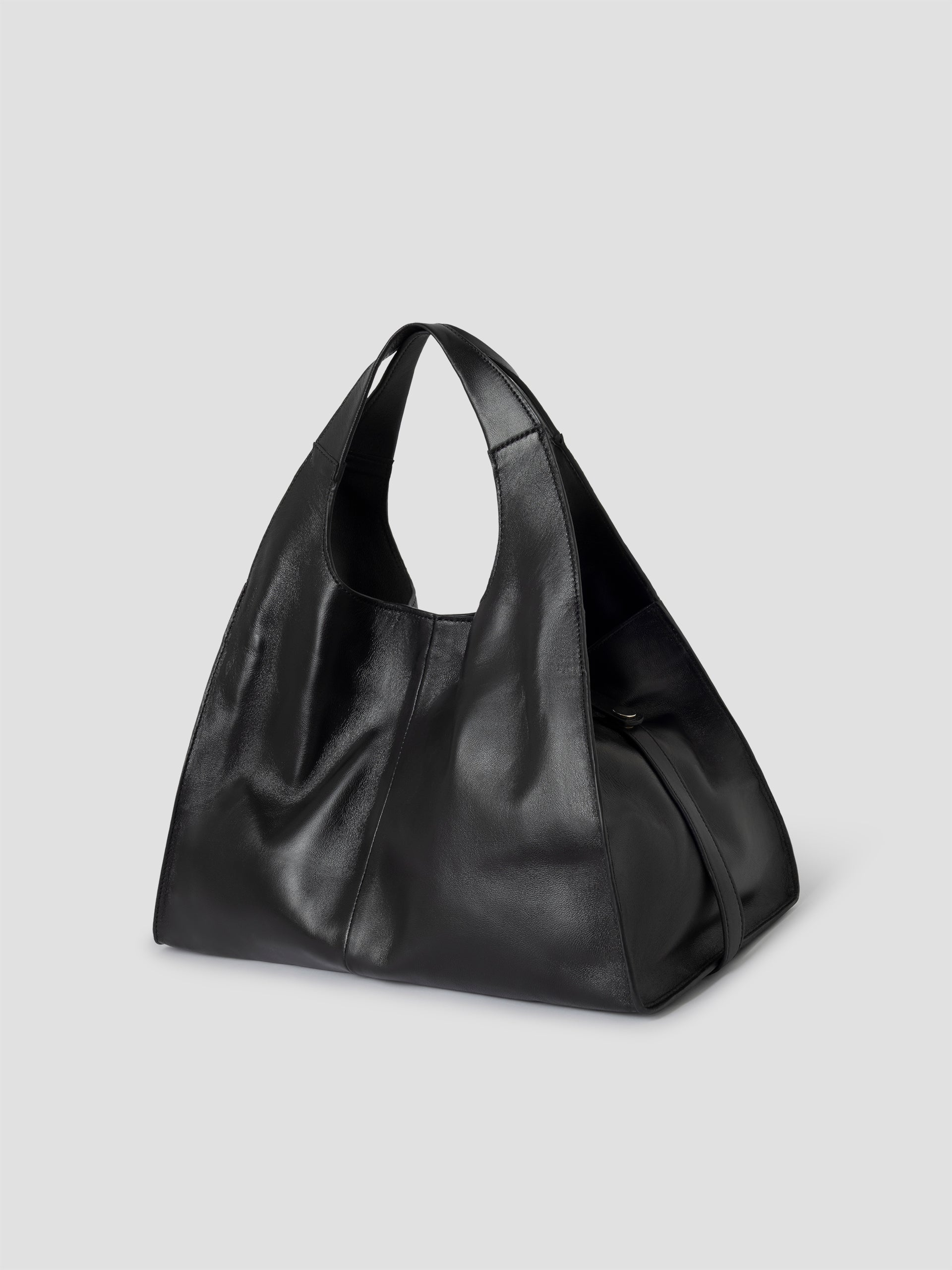 Women's black nappa structured shoulder bag – Gimaguas