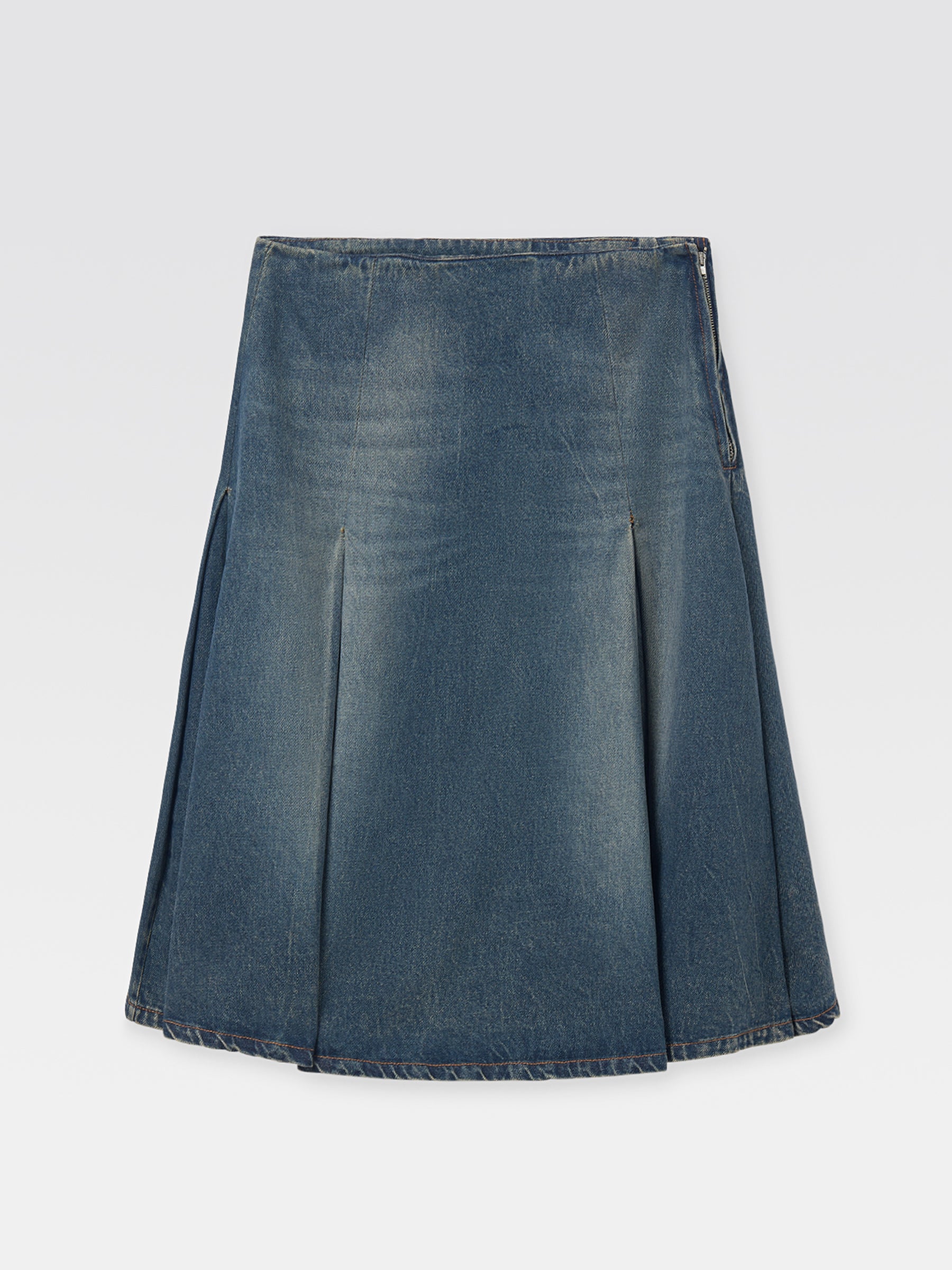 Baggy Midi Skirt White Blue - Bottoms - Gimaguas
