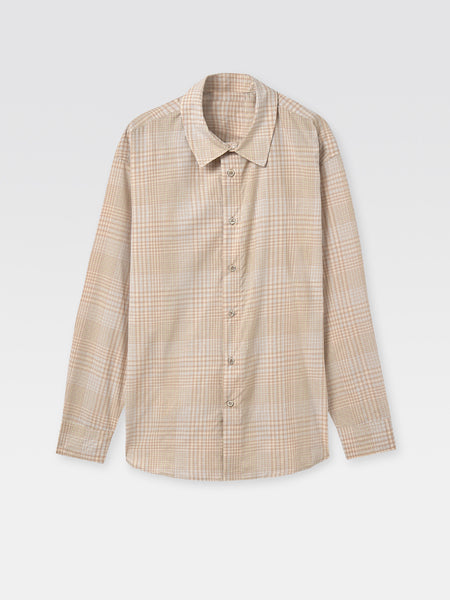 トップス Gimaguas Brown Checkered Button-up Shirt Magu Long Sleeve Shirt Brown - Gimaguas