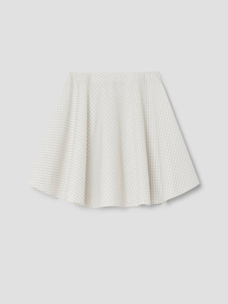 Off-white gingham midi skirt for women with low-rise waist