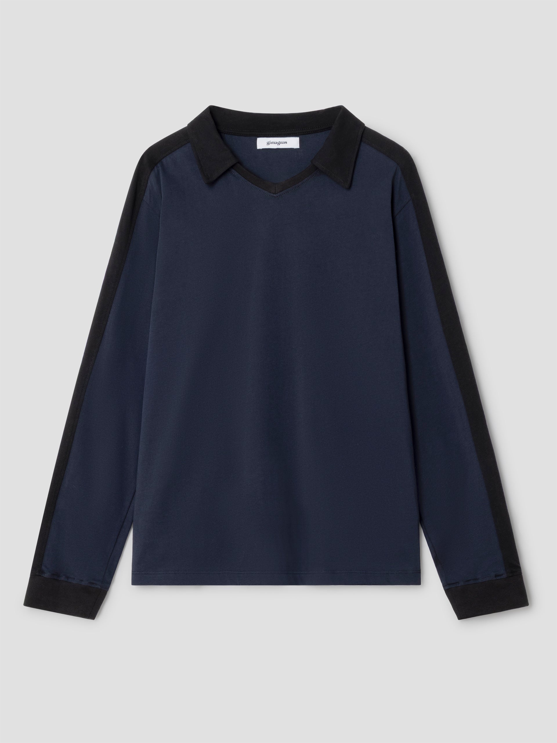 Dark grey and navy polo shirt with layered effect – Gimaguas