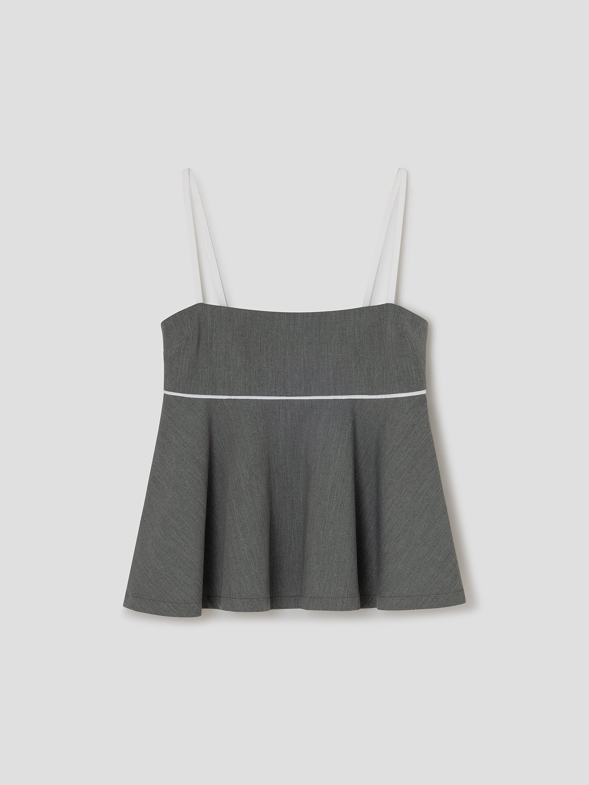 Grey Peplum Top with White Piping | Gimaguas