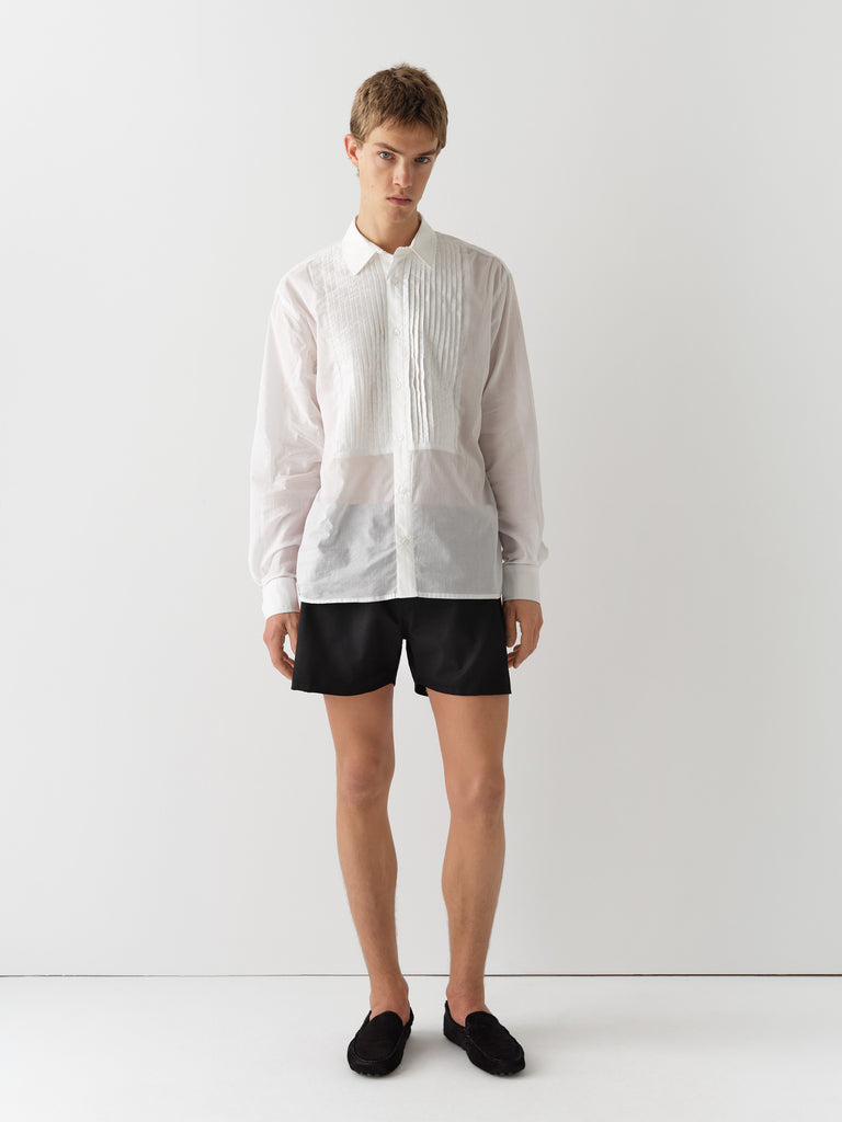 Unisex white shirt with pleated front panel Gimaguas Unisex white shirt with pleated front panel Gimaguas