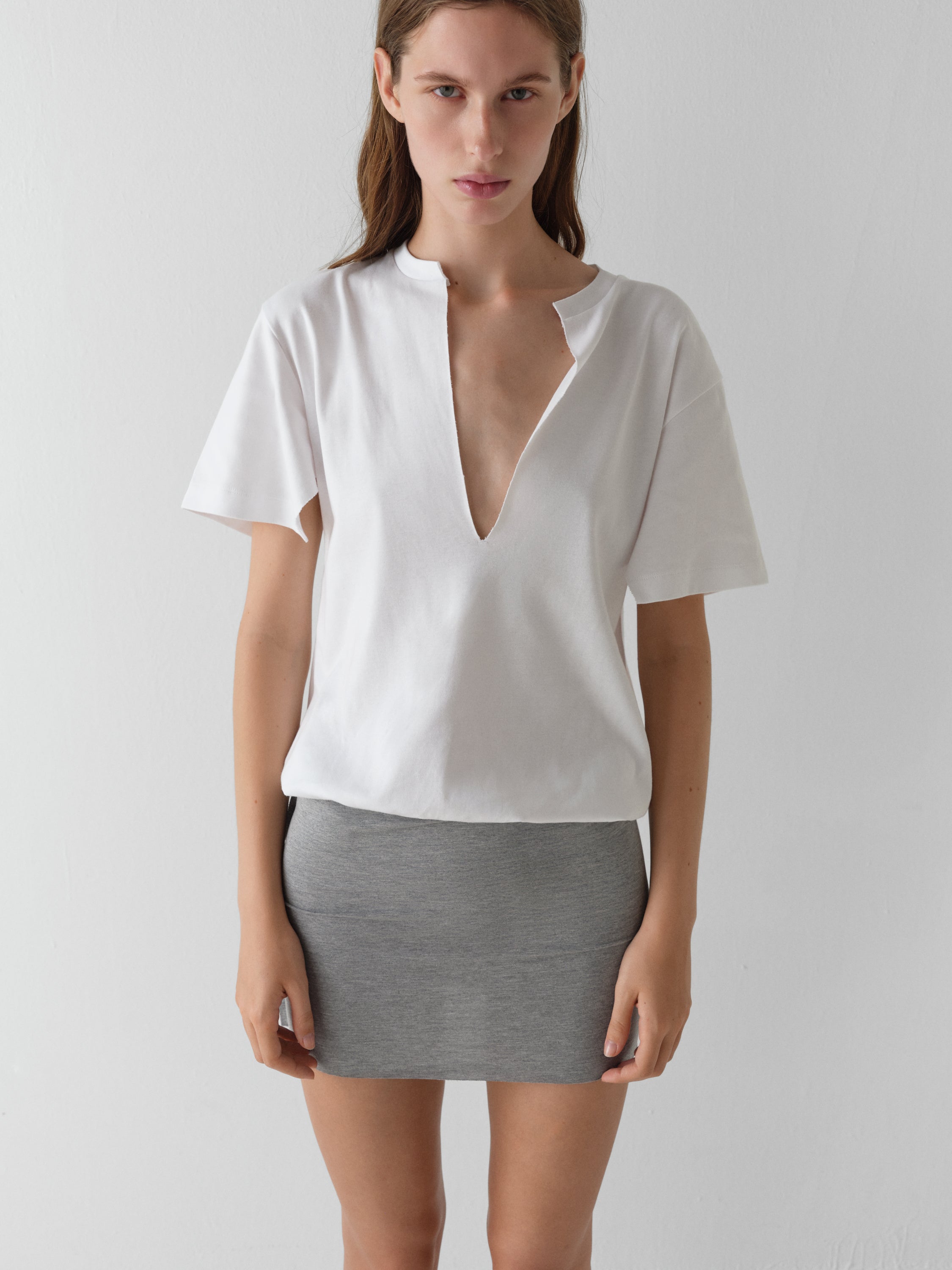 Convertible t-shirt dress for women in white and grey – Gimaguas