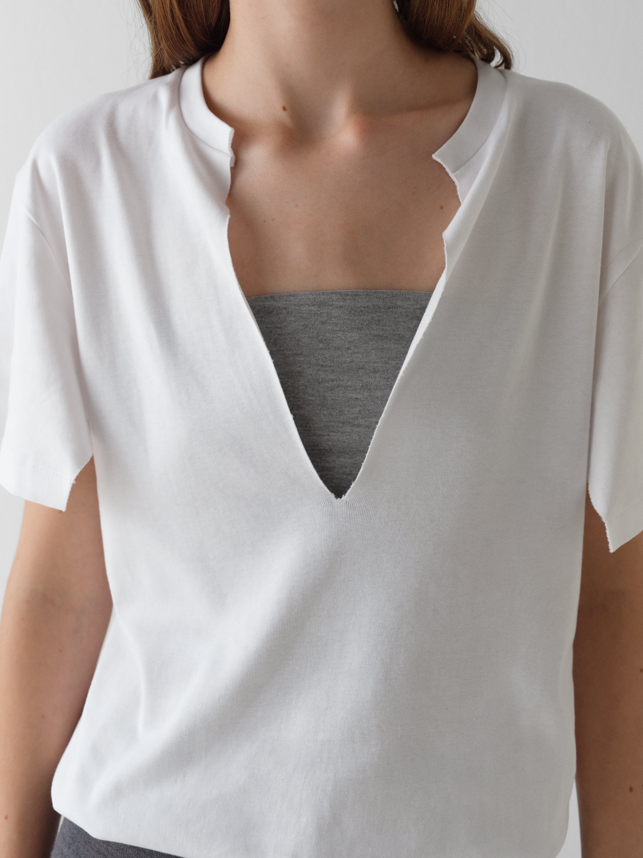 Convertible t-shirt dress for women in white and grey – Gimaguas