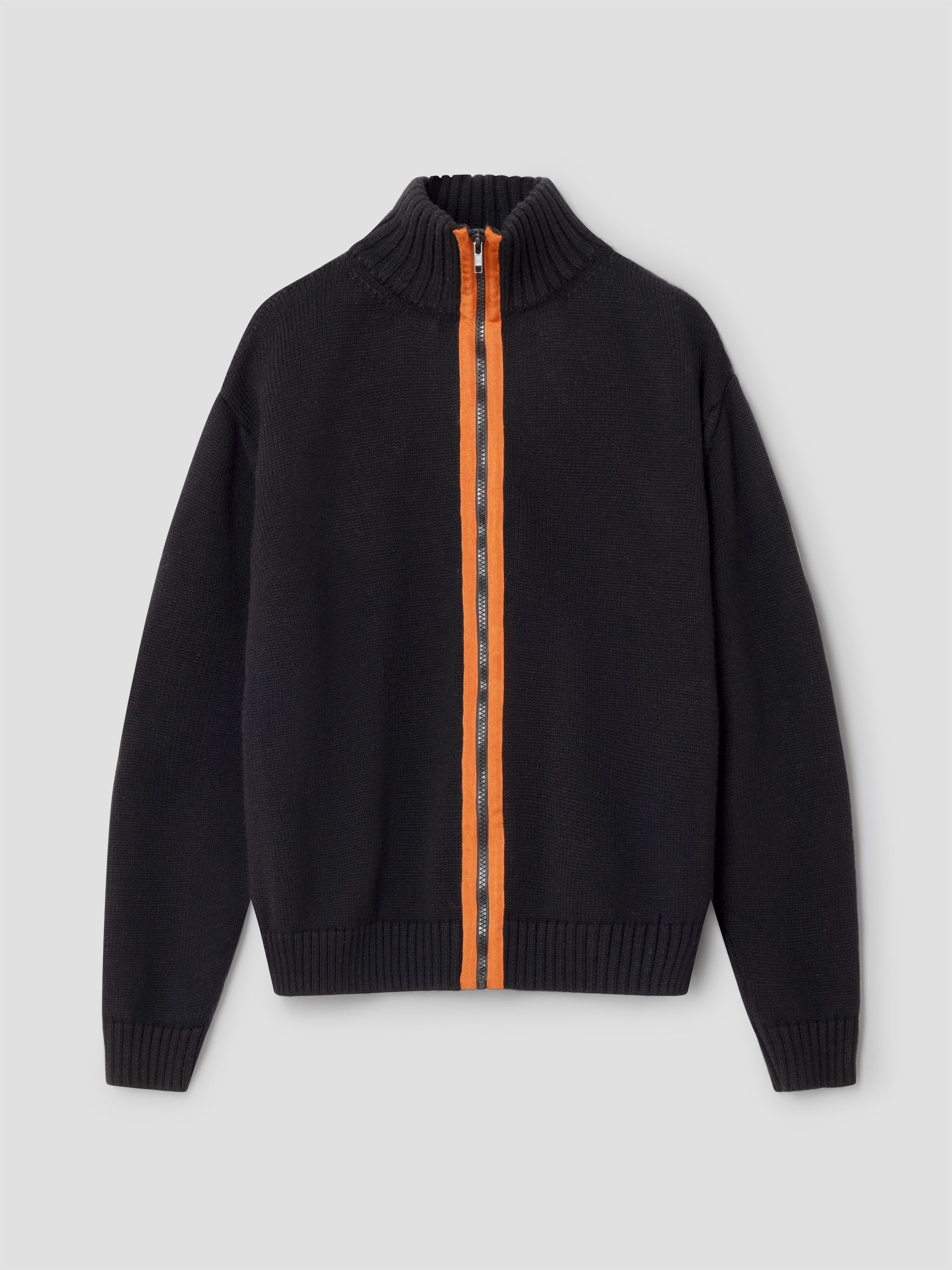 Unisex black wool jacket with orange stripe – Gimaguas
