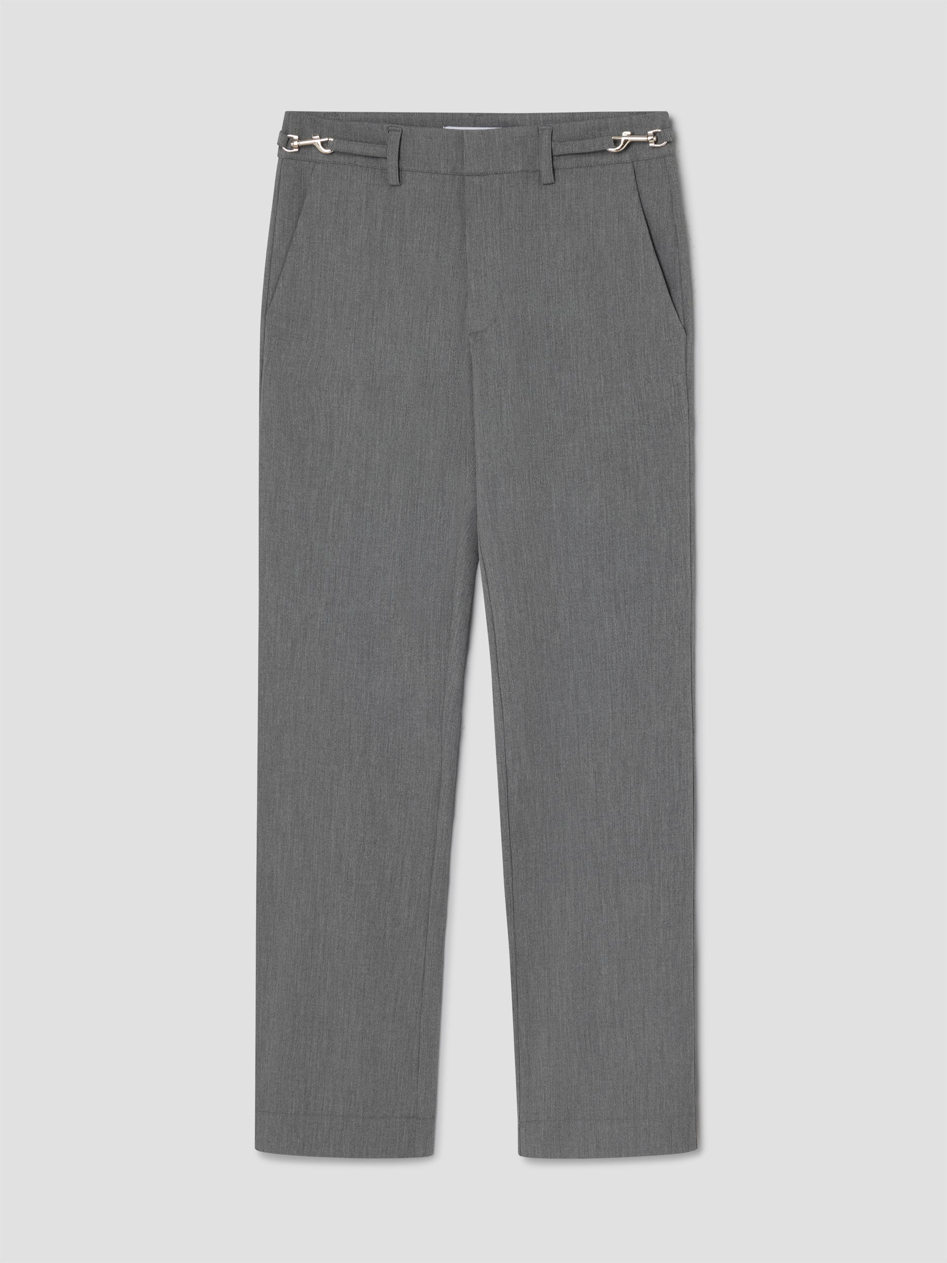 Women's tailored grey trousers with silver horsebit detail – Gimaguas