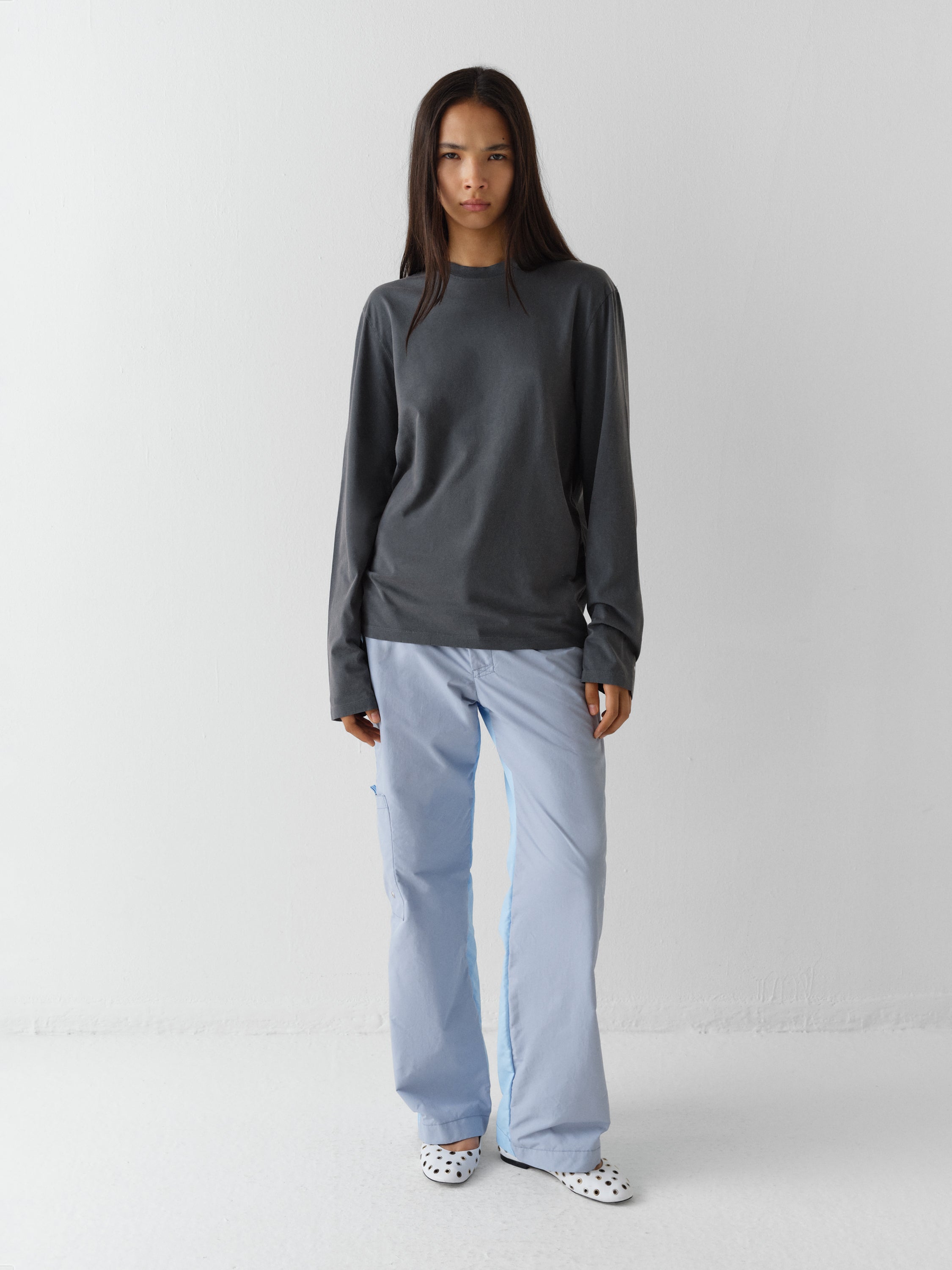 Black long-sleeve t-shirt with relaxed fit in cotton – Gimaguas