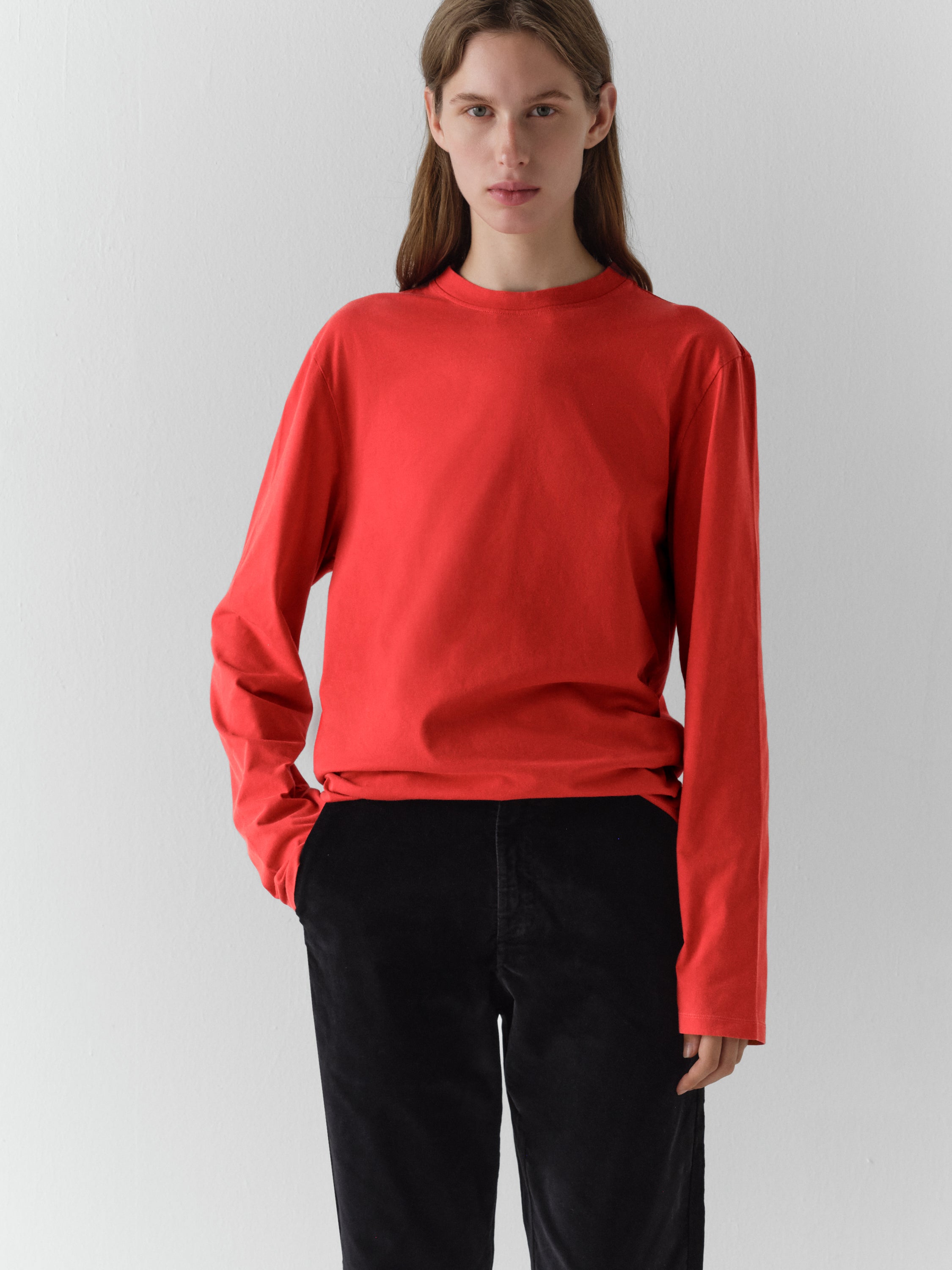 Red long-sleeve unisex t-shirt in cotton – Gimaguas