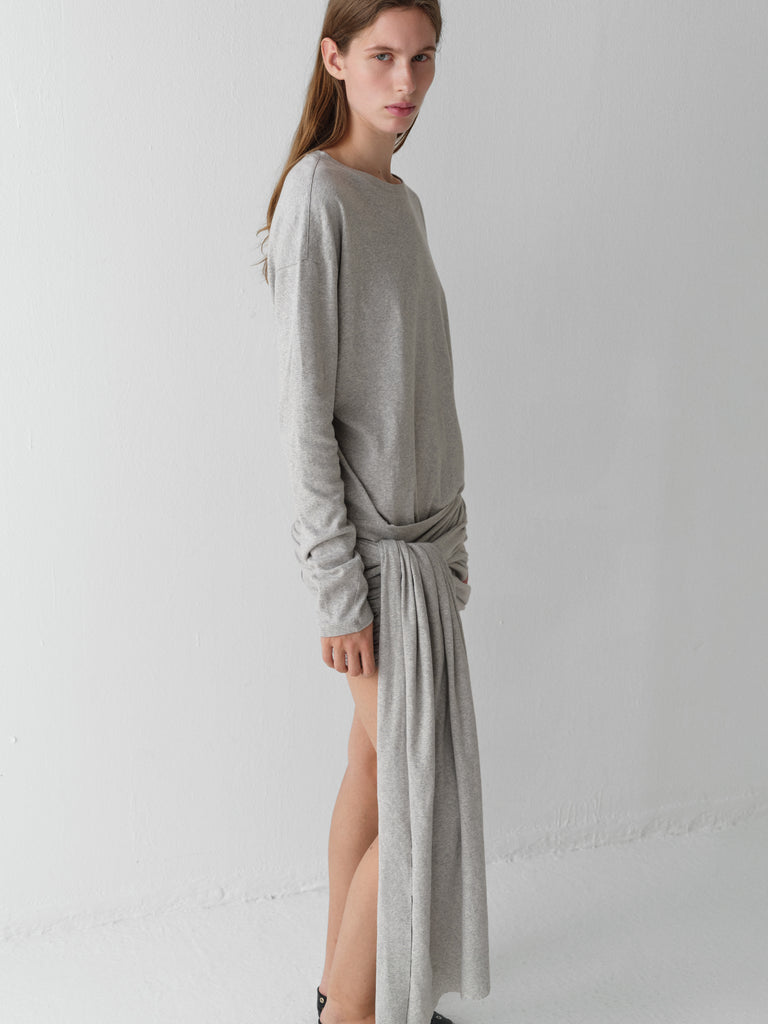 Convertible t-shirt dress for women in grey melange Gimaguas Convertible t-shirt dress for women in grey melange Gimaguas