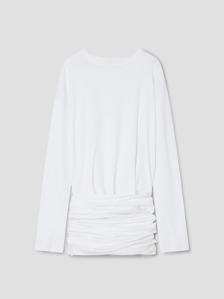 Convertible t-shirt dress for women in white with long sleeves – Gimaguas