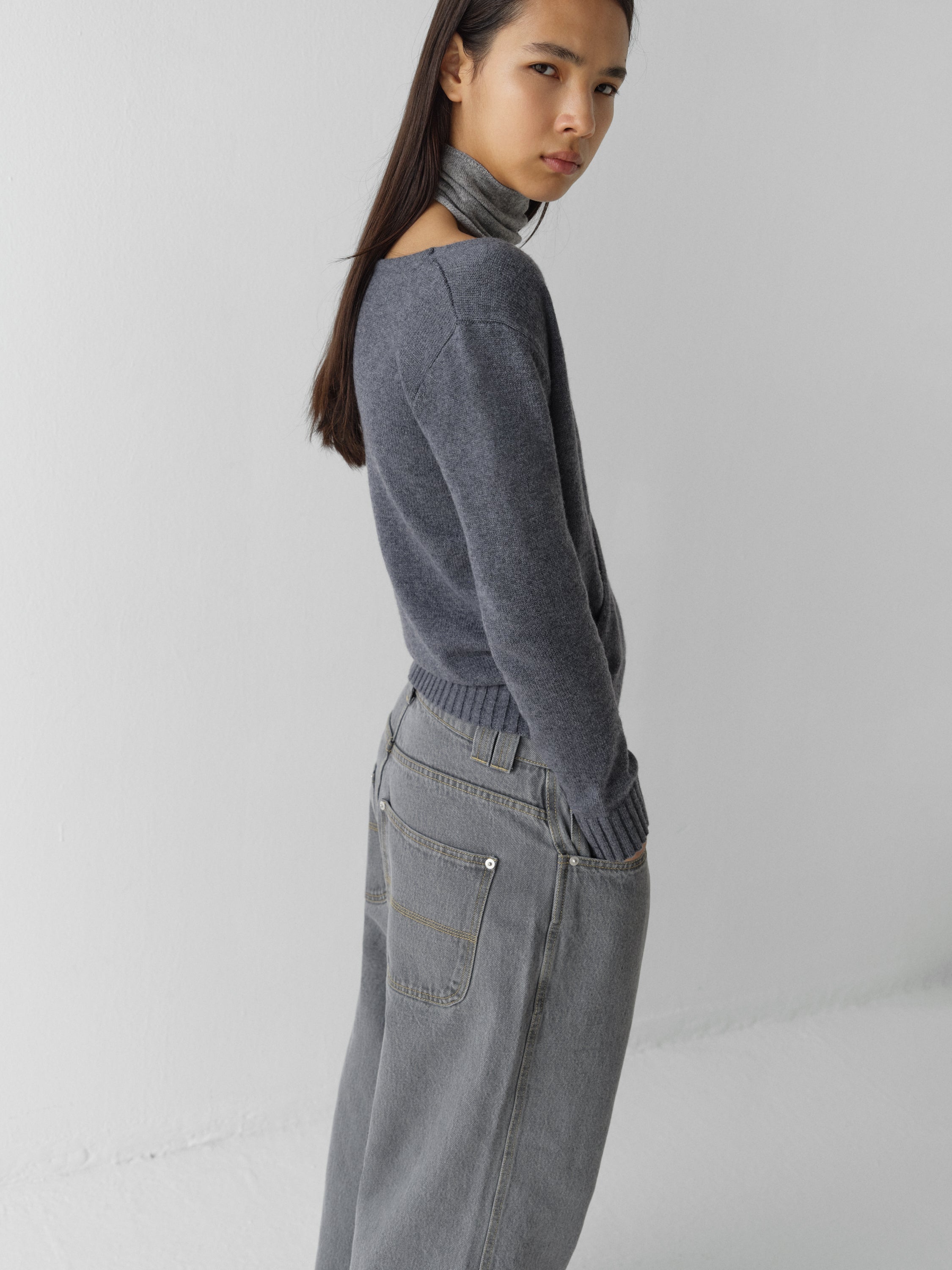 Men's grey baggy trousers with low-rise fit – Gimaguas