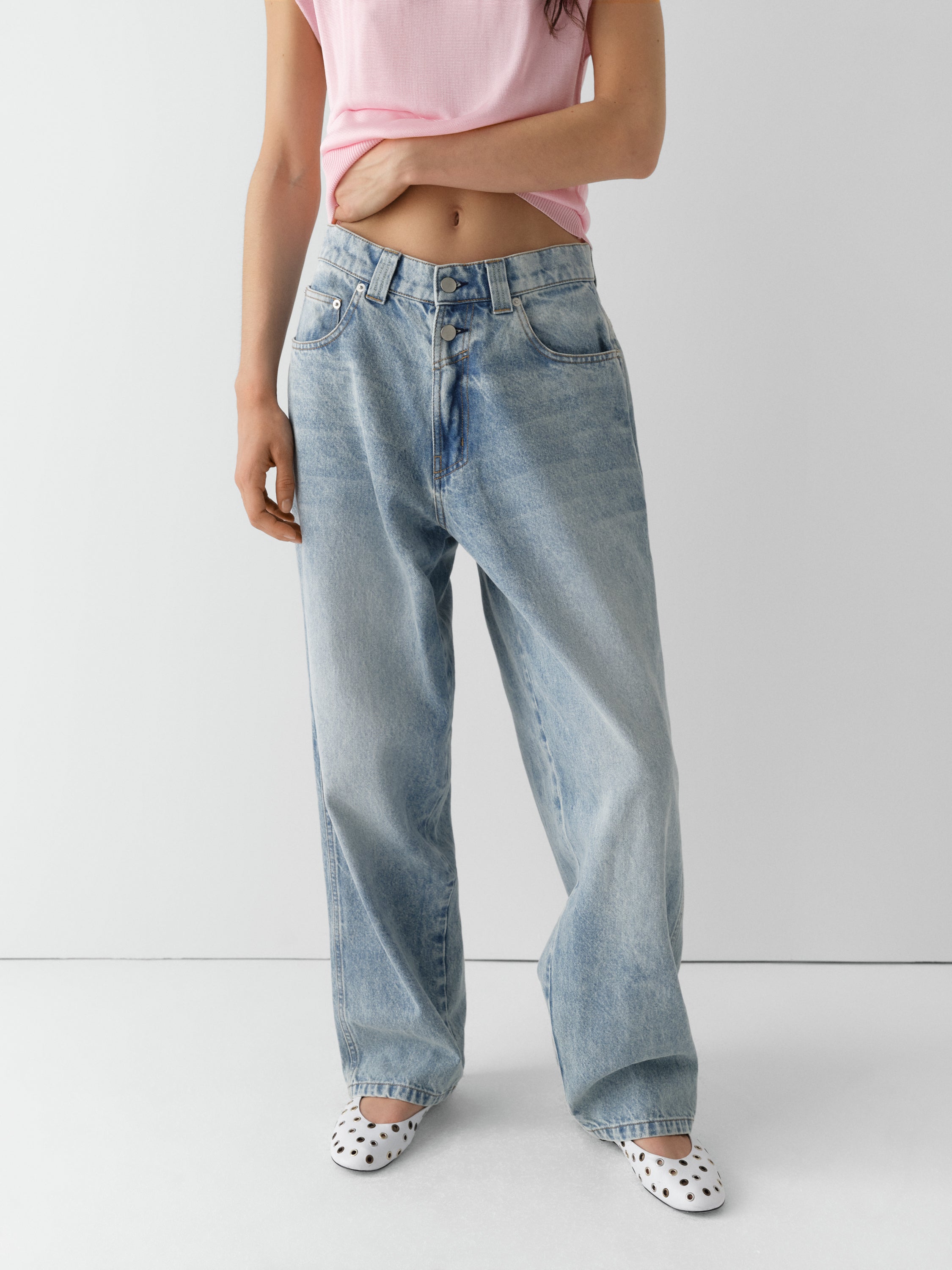 gimaguas パンツ Vintage Washed Denim Baggy Trousers. Unisex Fit – Gimaguas