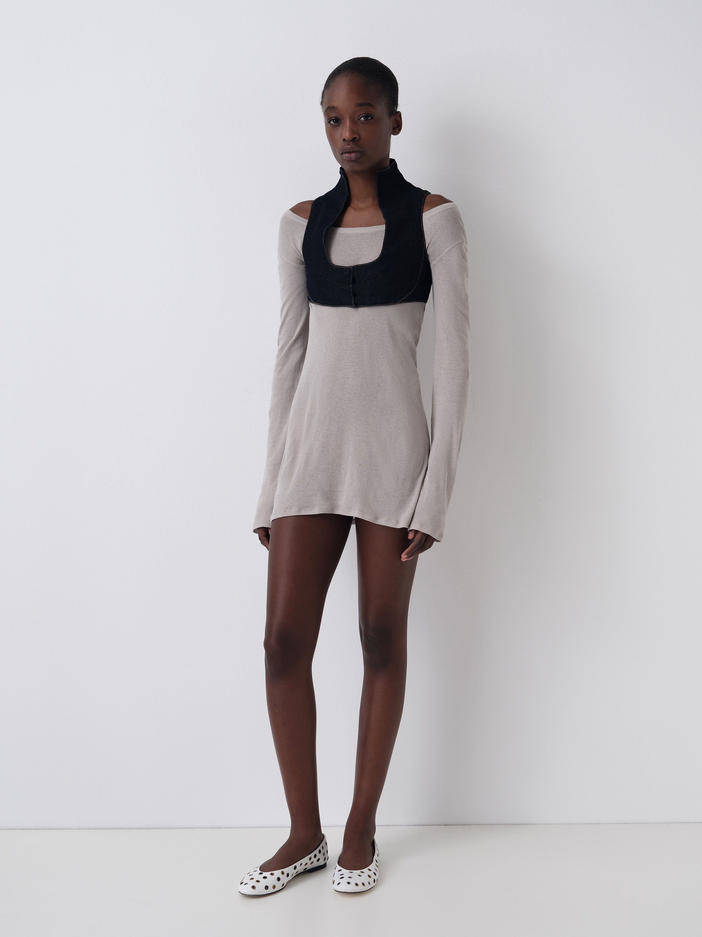 Convertible t-shirt dress for women in grey melange – Gimaguas