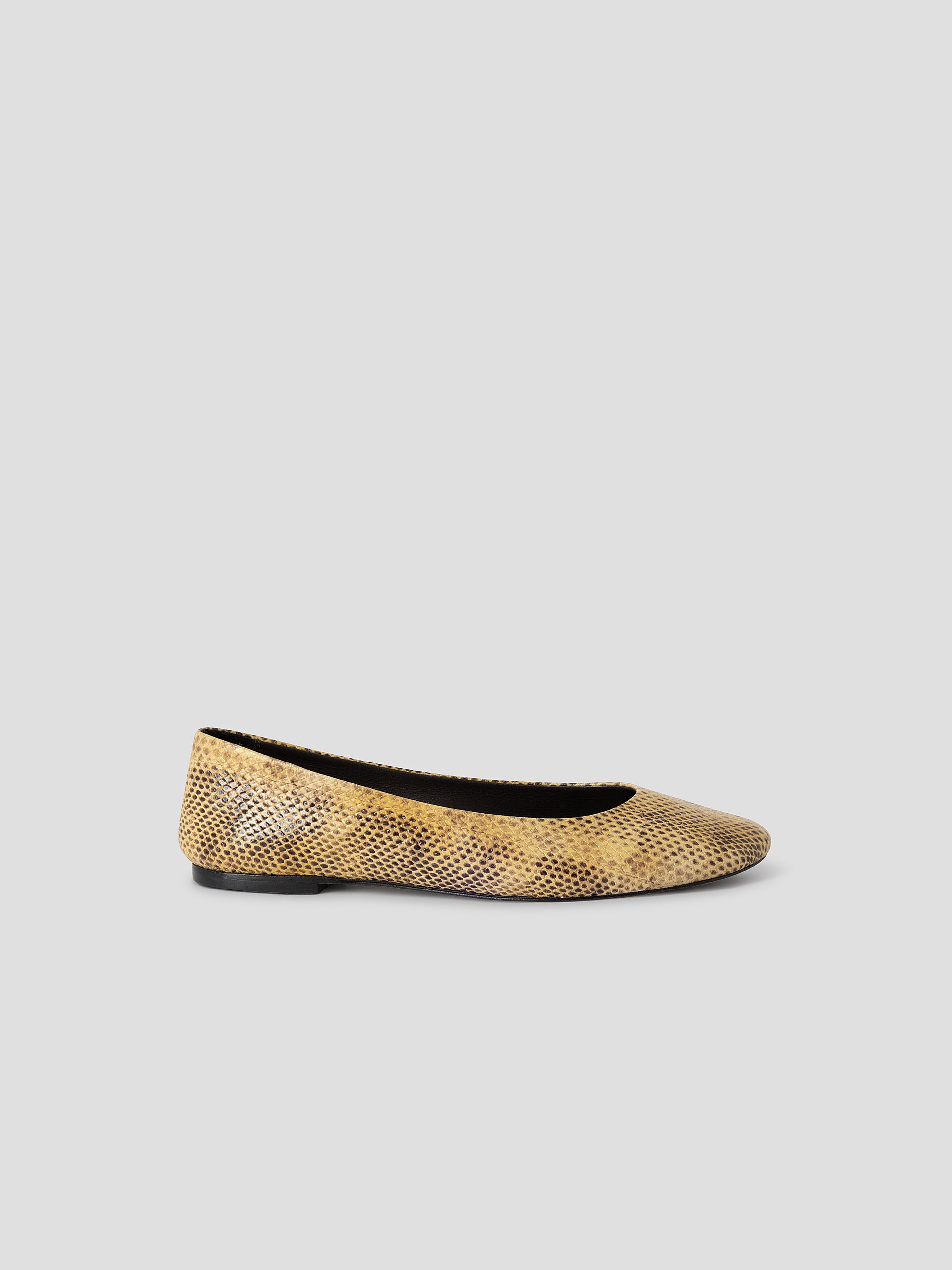 Beige snake-effect leather ballerinas for women – Gimaguas