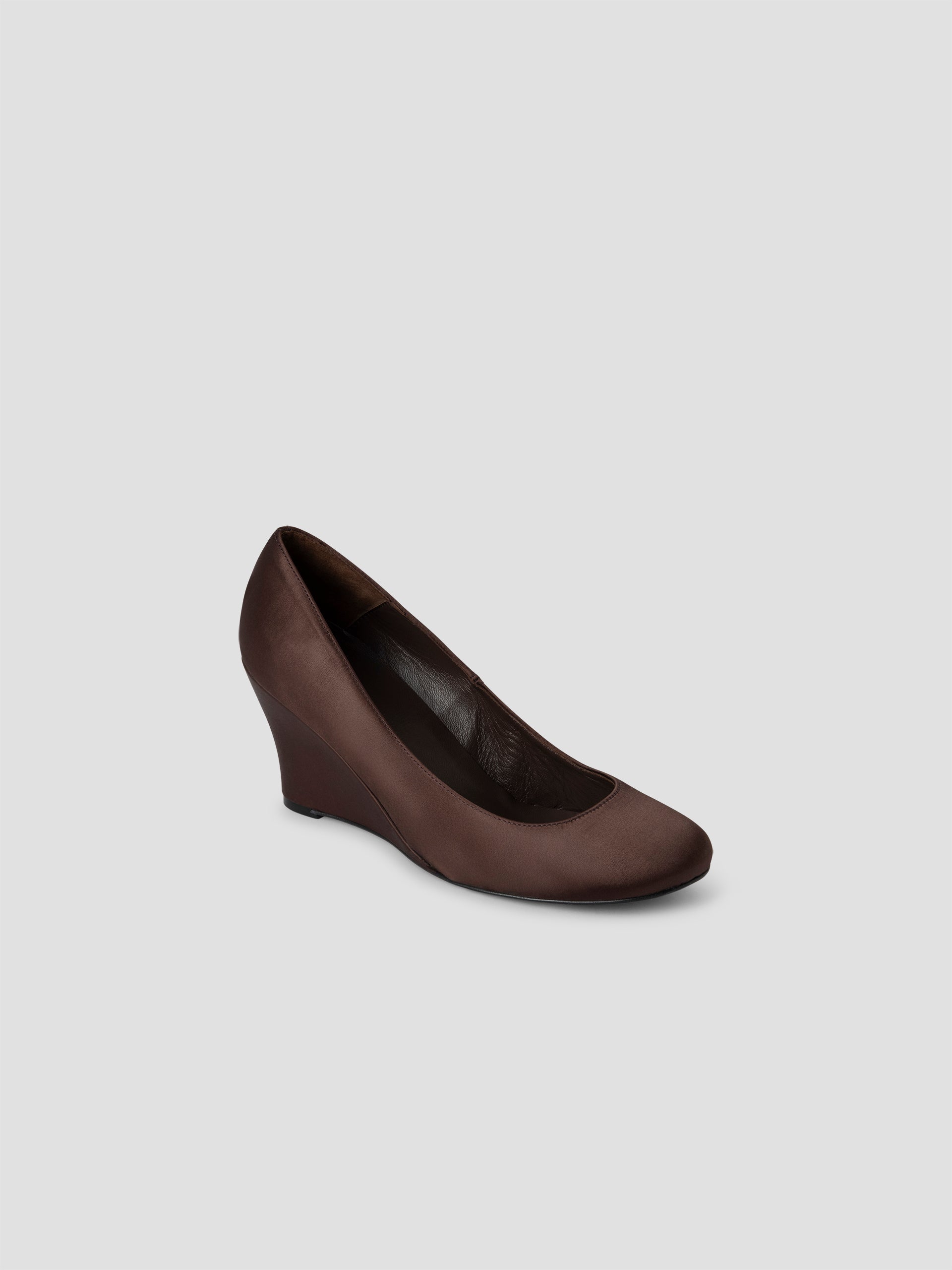 Brown satin ballerinas for women with wedge heel – Gimaguas